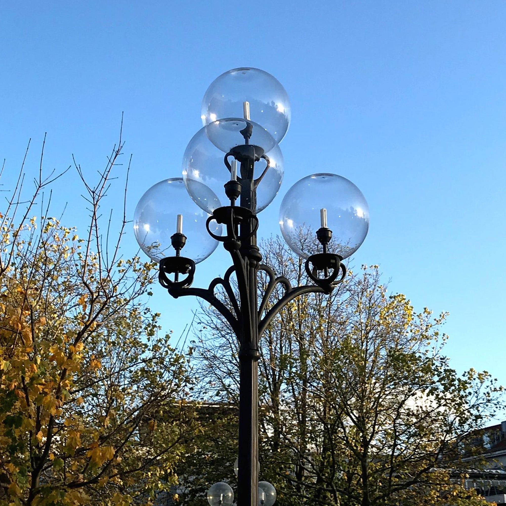 What are the best replacement options for outdoor lamp post globes?