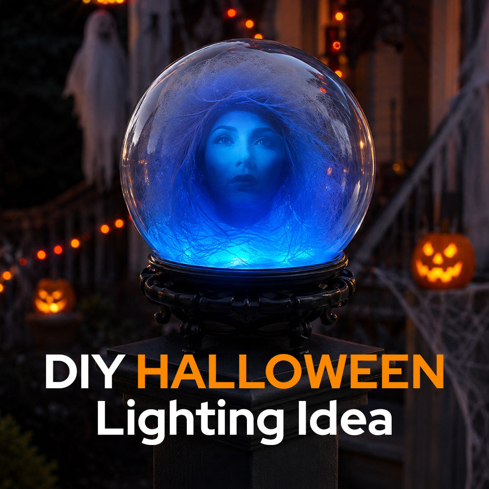 DIY Halloween Lighting: Turn a Lamp Post Globe Into Spooky Decor