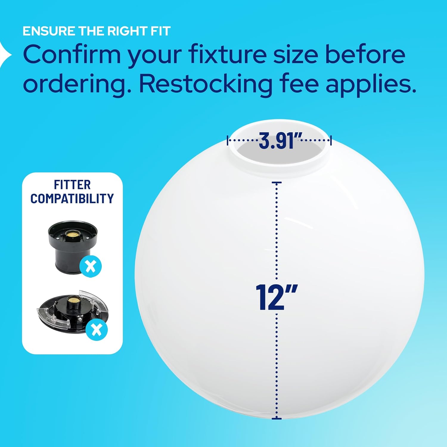 12" Globe with 3.91" Fitter Neck