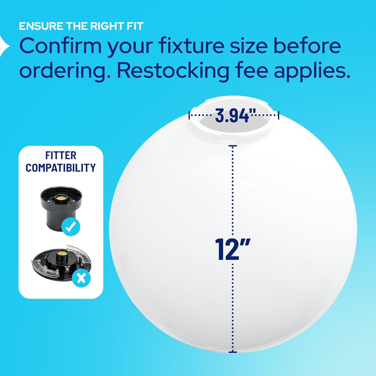 12" Globe with 3.94" Twist Lock Neck