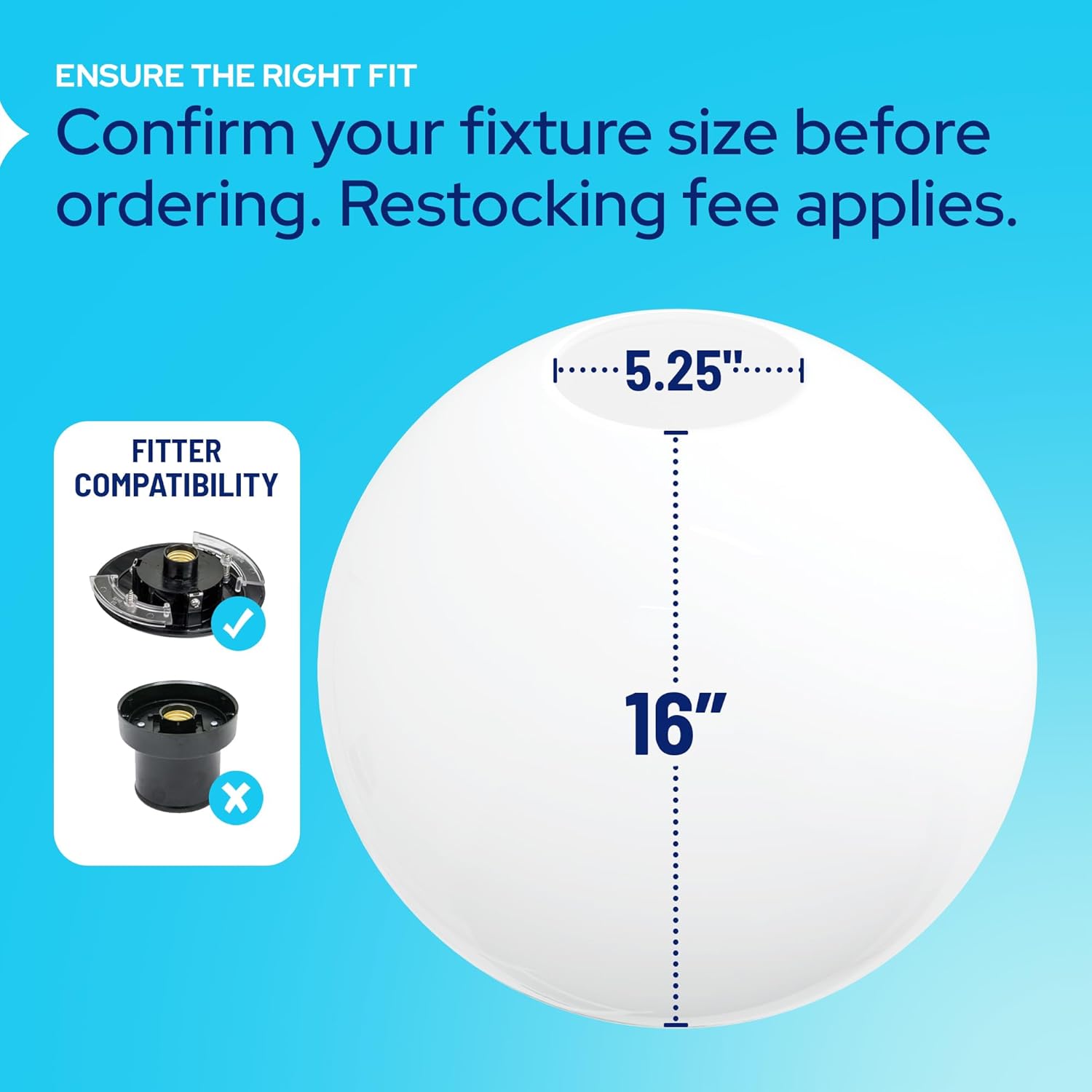 16" Globe with 5.25" Neckless Opening