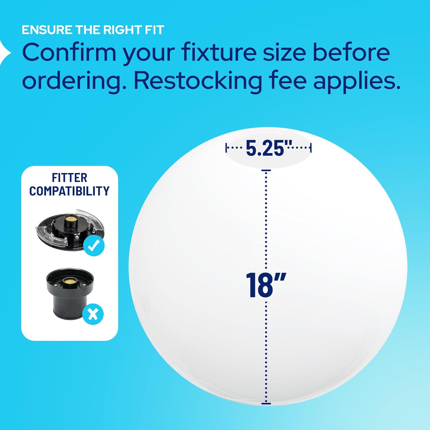 18" Globe with 5.25" Neckless Opening