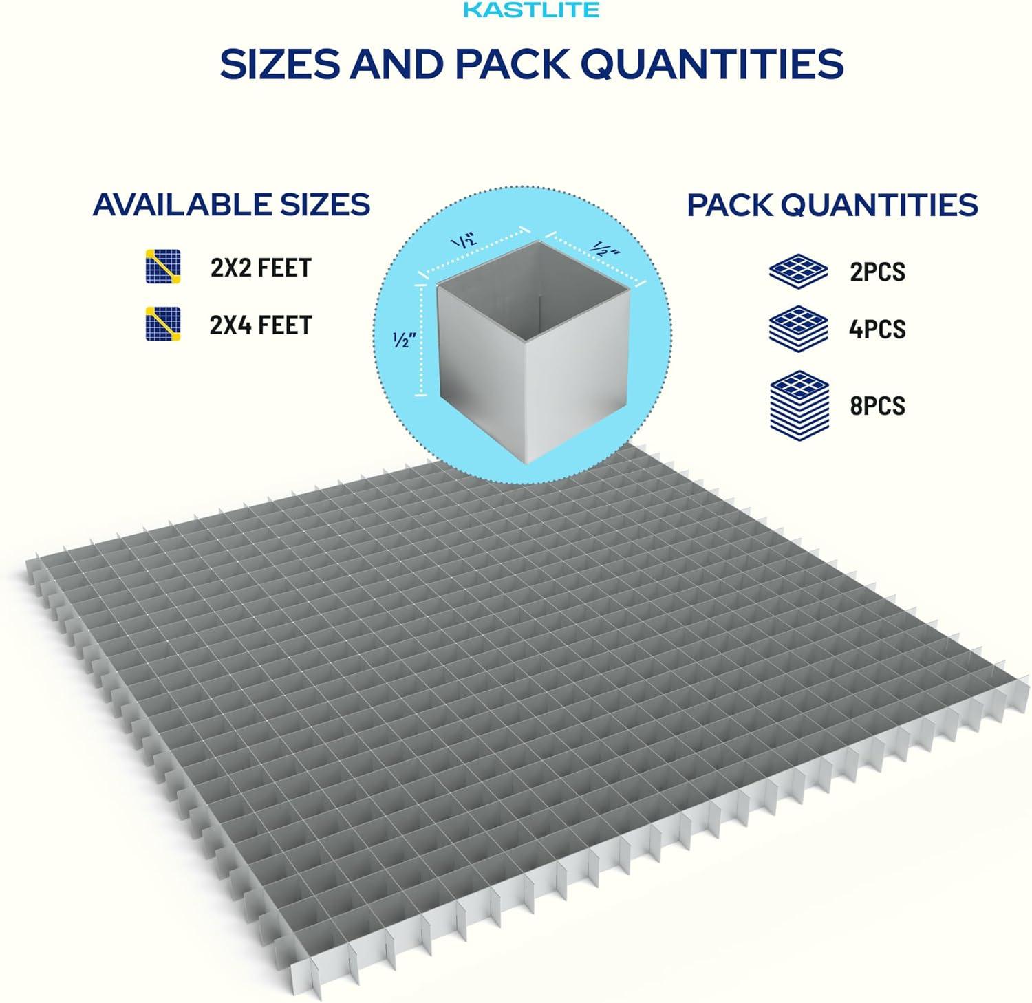 Aluminum Mill Finish Egg Crate 1/2" x 1/2" x 1/2"