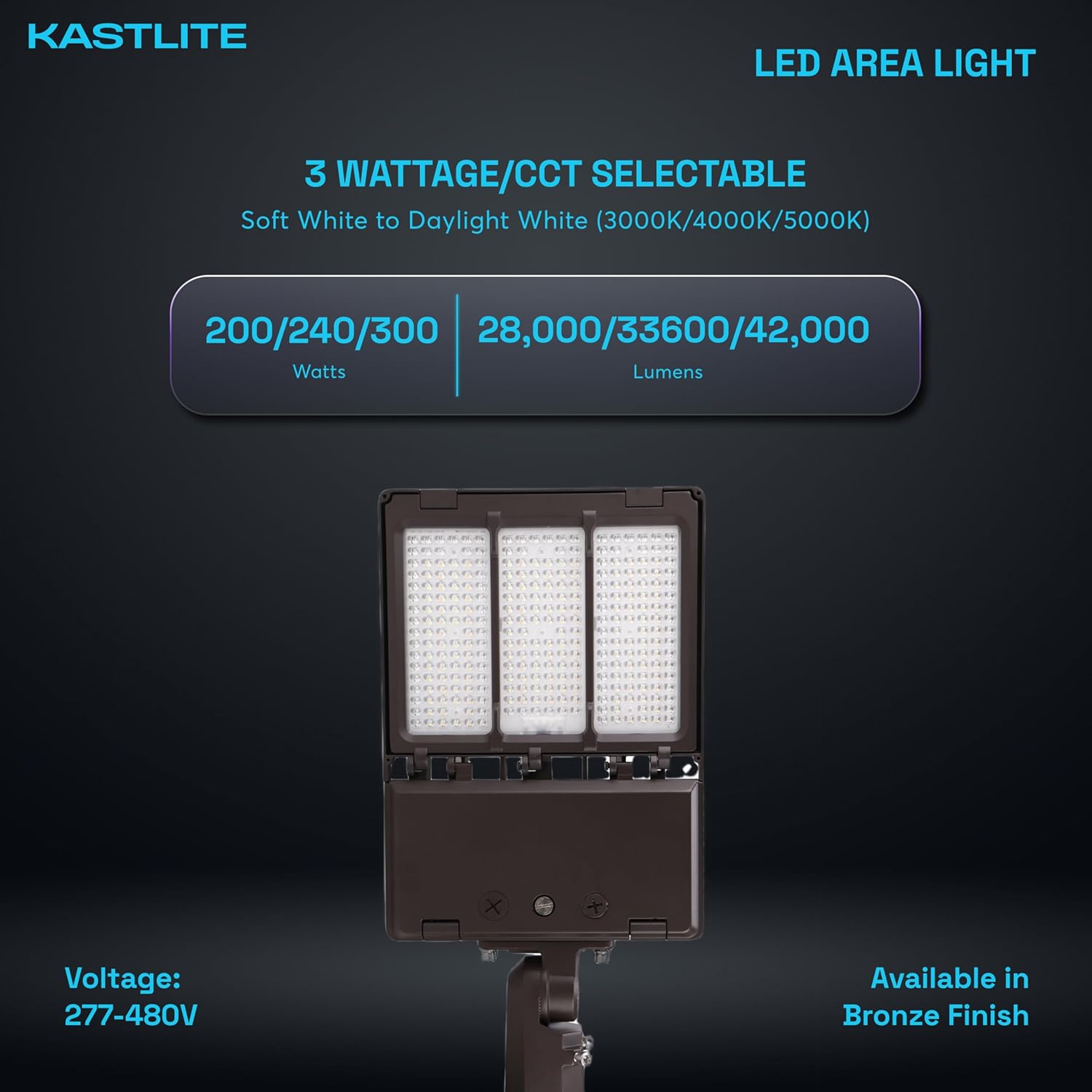 KastLite 3-Way Dimmable Dusk to Dawn LED Outdoor Area Light