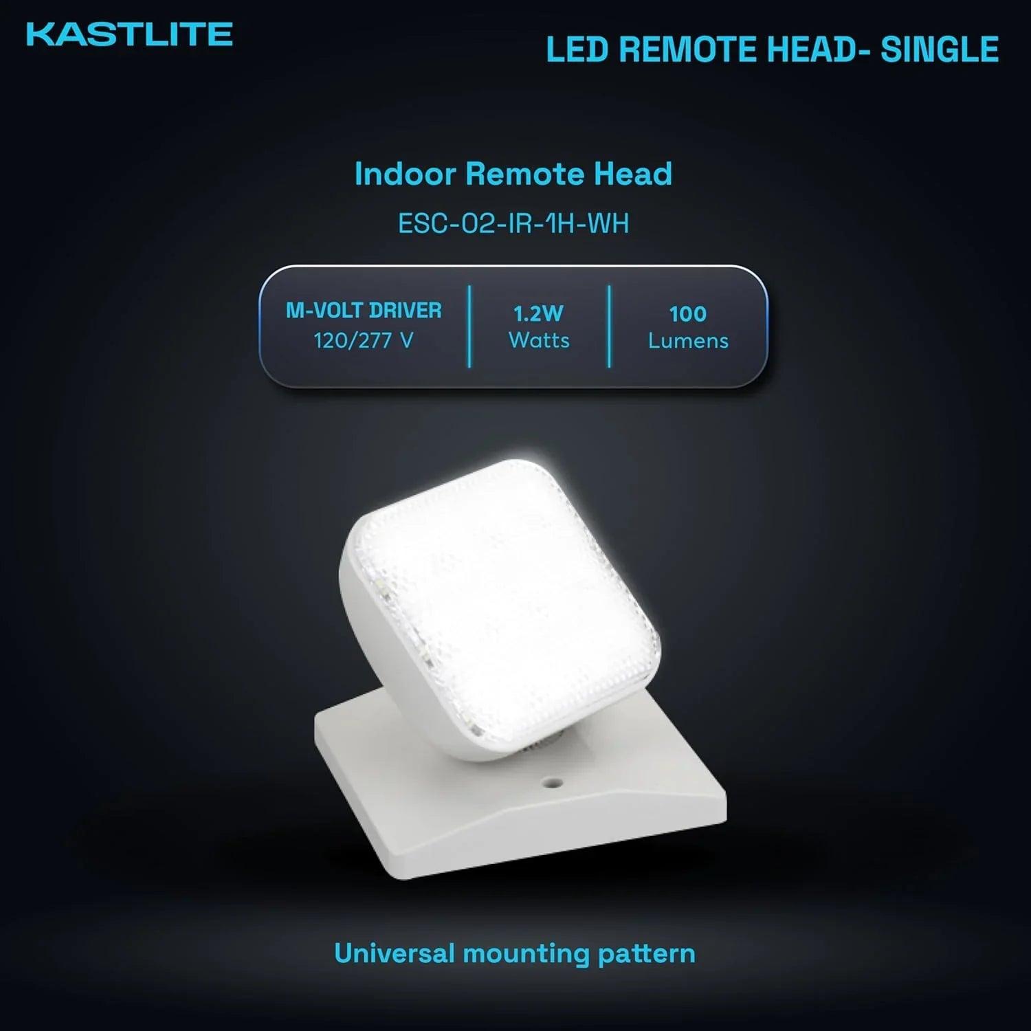 1.2-Watt Adjustable Indoor Single Head Integrated LED White Emergency Remote Head