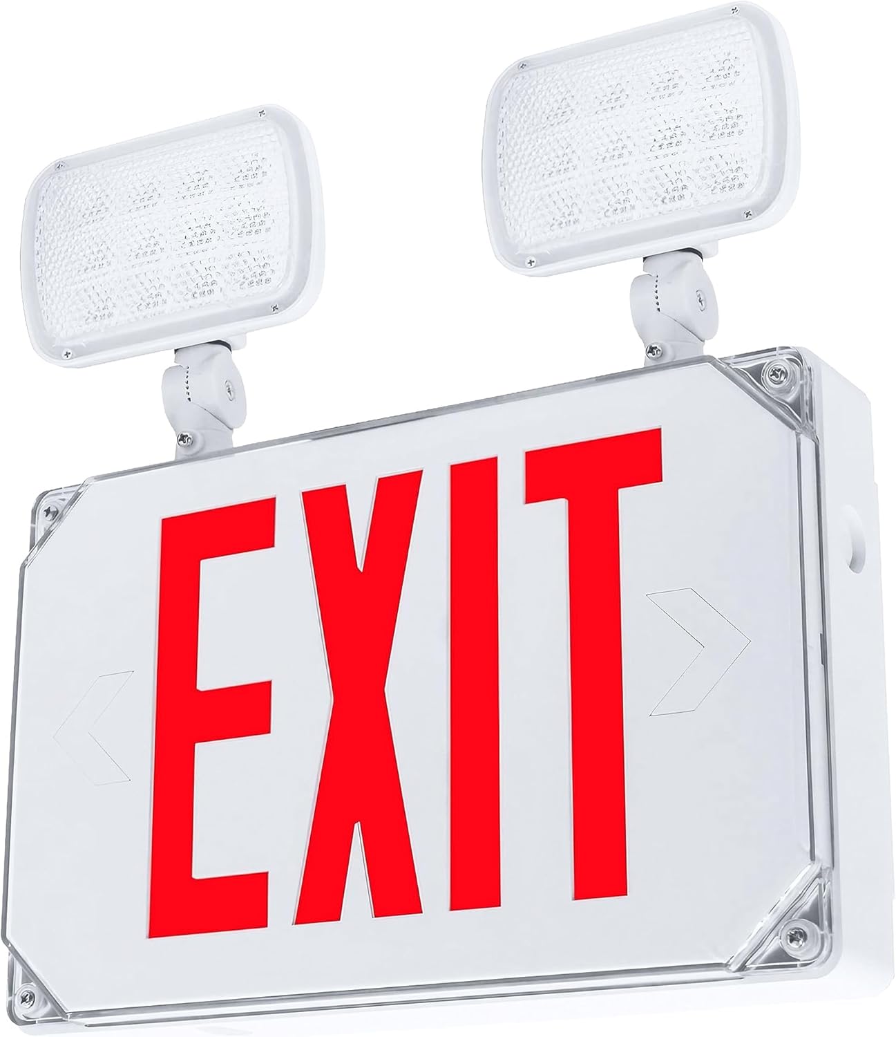 KastLite LED Wet Rated Exit Sign/Light Combo | Emergency Exit Lighting with 2 LED Lamps
