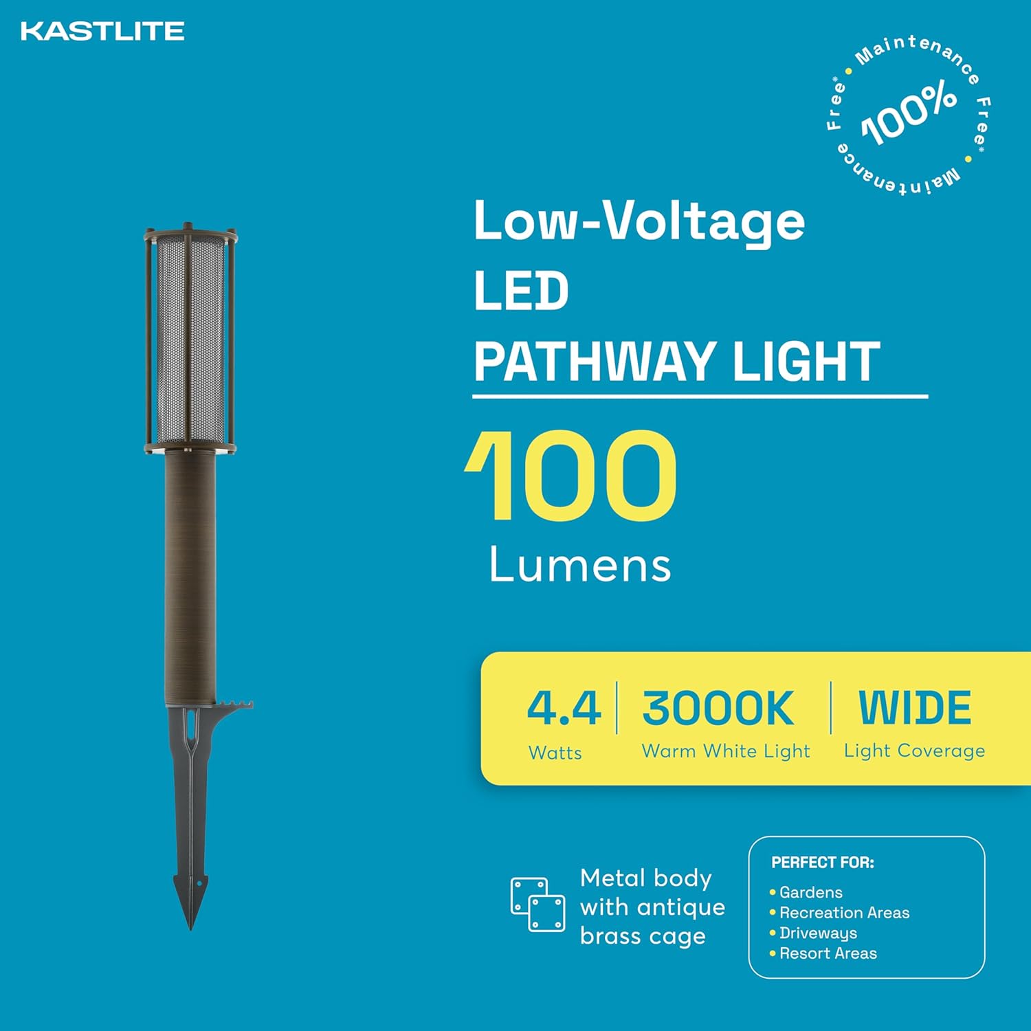 4.4W 100LM LED Path Bollard Light