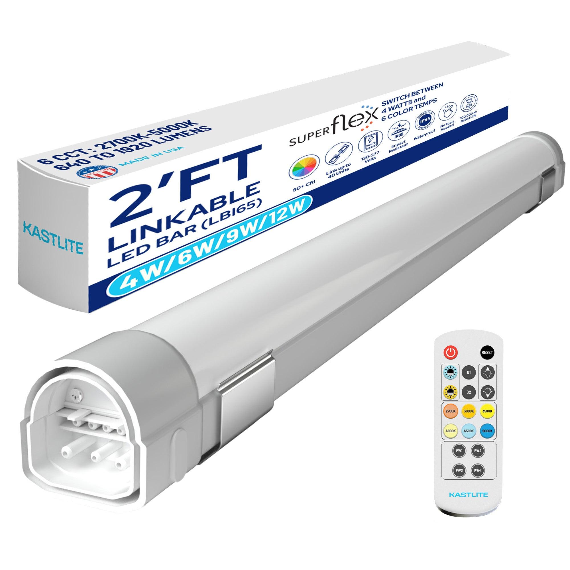LED-RP-LBI65-2F-6W-40K-WC 4-Way Linkable Waterproof 2 Ft LED Shop Light with Remote Control