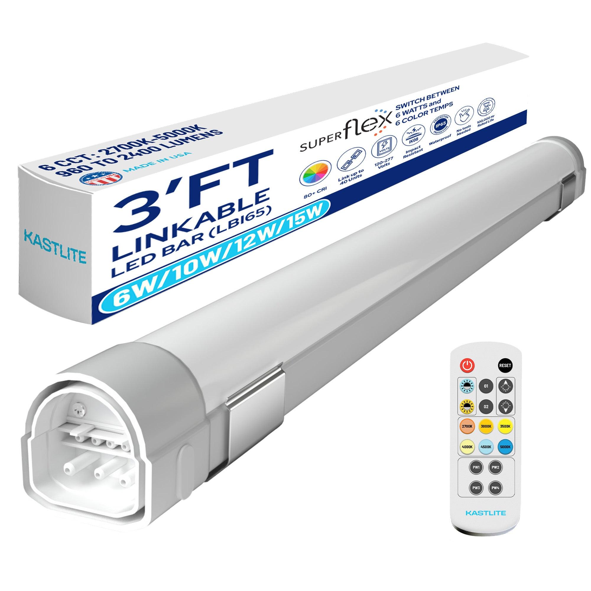 LED-RP-LBI65-3F-10W-40K-WC 4-Way Linkable Waterproof 3 Ft LED Shop Light with Remote Control