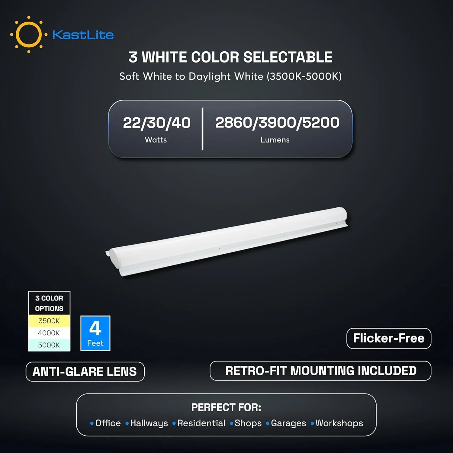 Integrated LED Watt/CCT Selectable White Strip Retrofit Kit