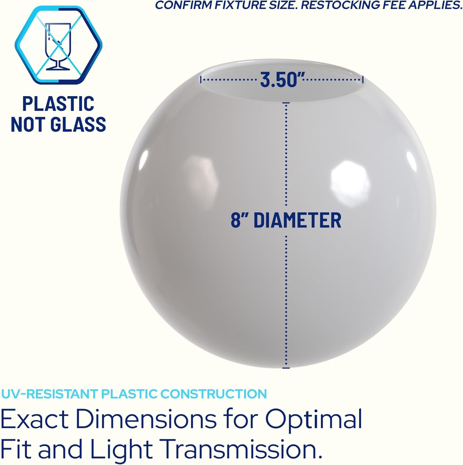 8" Globe with 3.50" Neckless Opening