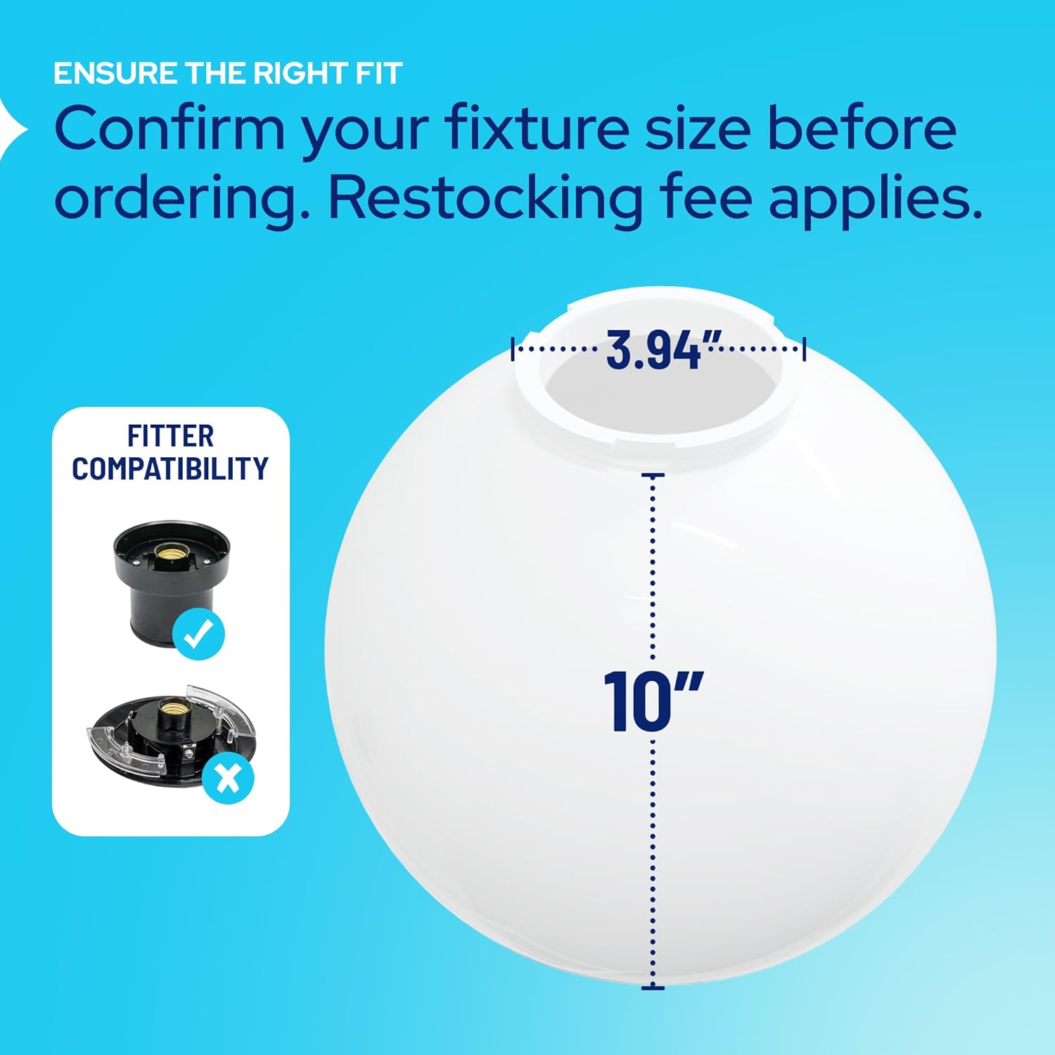 10" Globe with 3.94" Twist Lock Neck