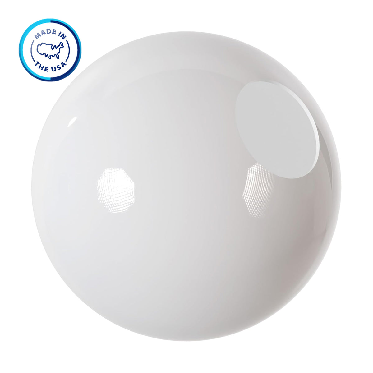 white glass globe light fixture 'made in the usa'