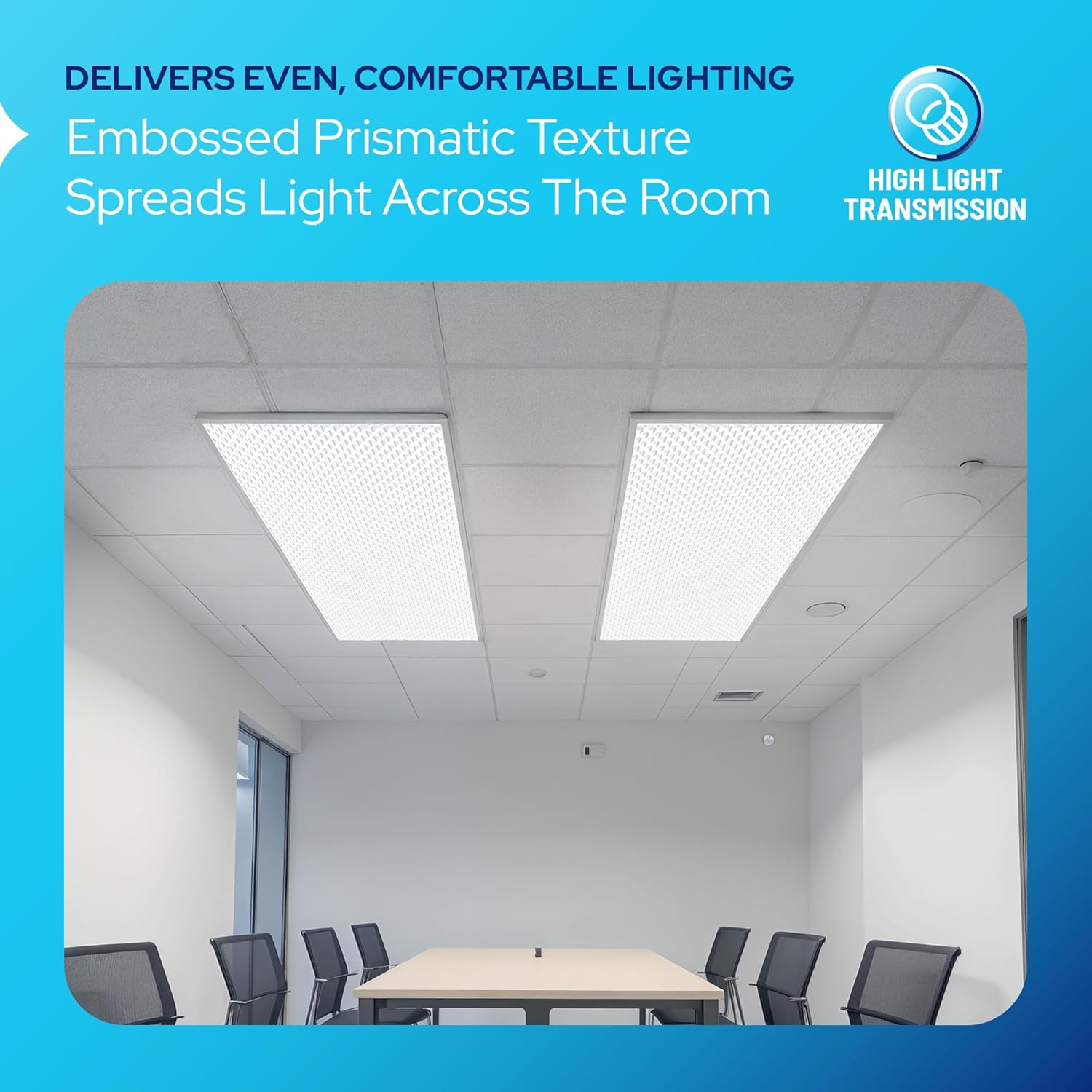 Clear Acrylic Prismatic Lighting Panel installed in ceiling fixture