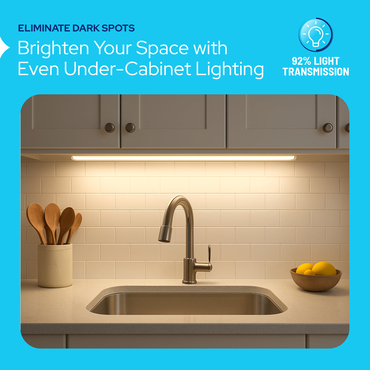 Under Cabinet Light Cover Replacement installed in ceiling fixture