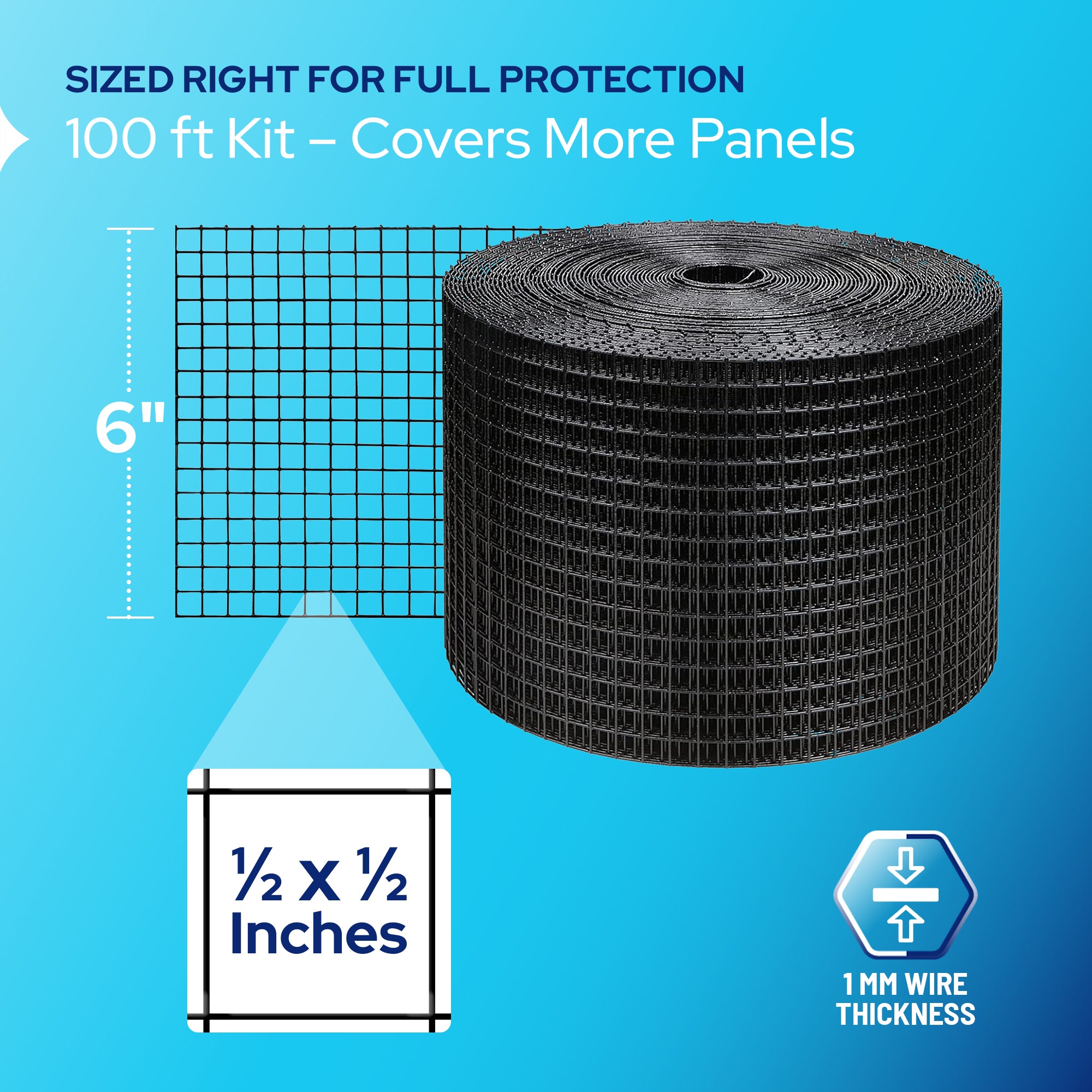 Solar Panel Bird Guard Mesh Kit - 6in x 100ft