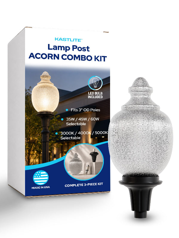 Acorn light fixture with led bulb