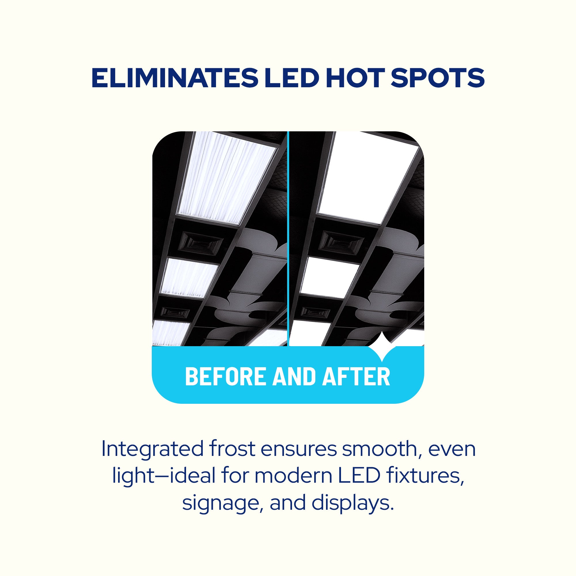 Frost LED Acrylic Lighting Panel showing thickness and clarity