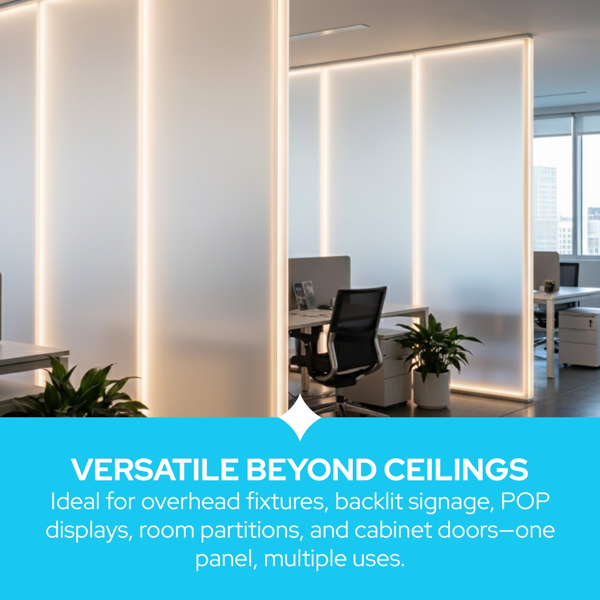 Frost LED Acrylic Lighting Panel showing thickness and clarity