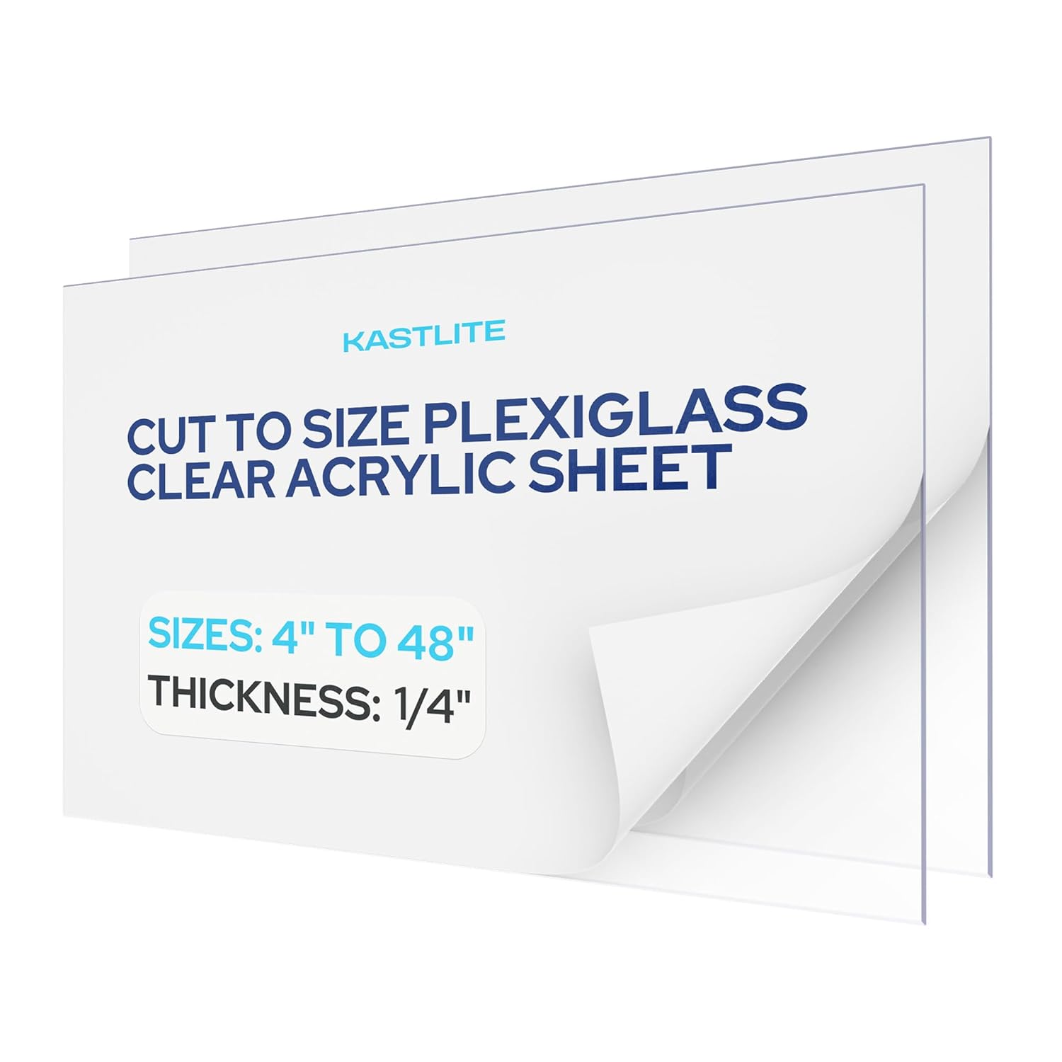 1/4" Thick Cut to Size Clear Acrylic Plexiglass Sheet | 1 Pack