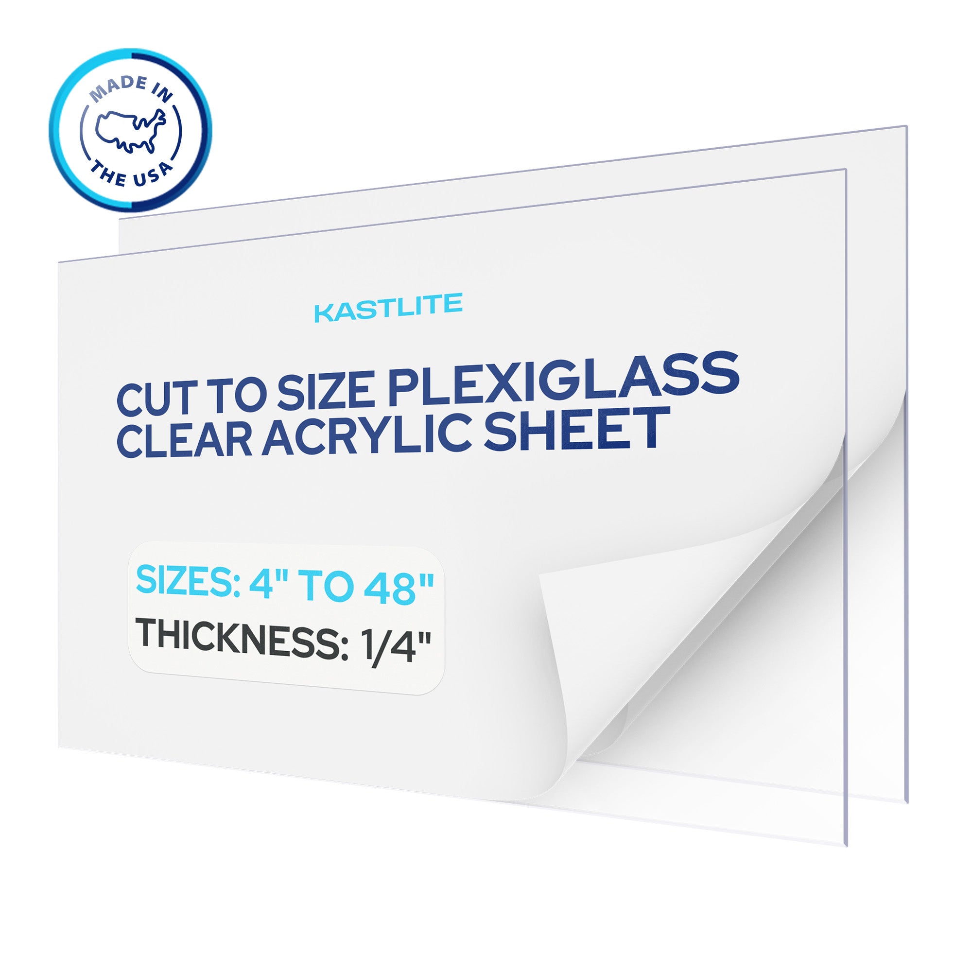 1/4" Thick Cut to Size Clear Acrylic Plexiglass Sheet | 1 Pack