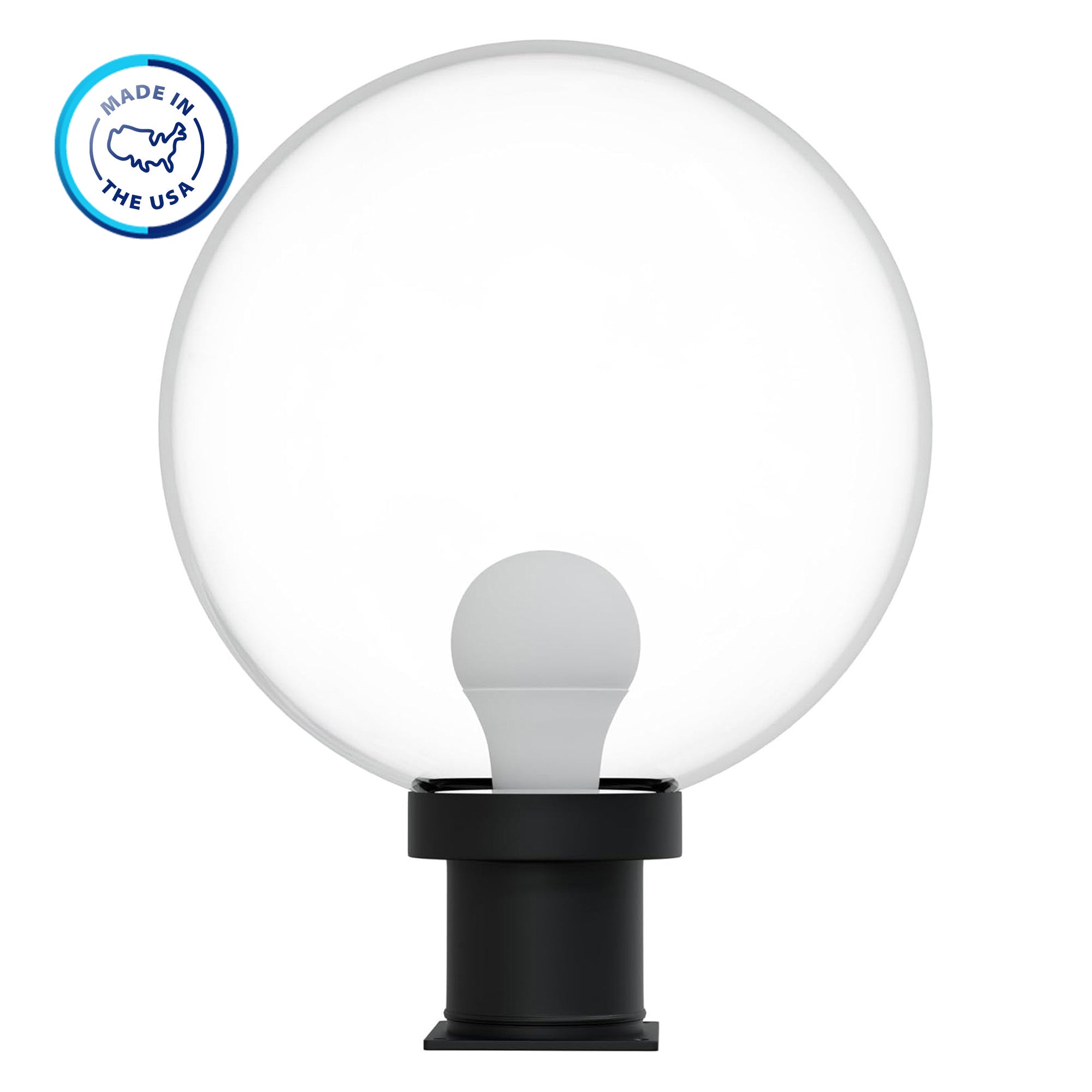 12" Globe Pier Mount Outdoor Lighting with LED Lamp