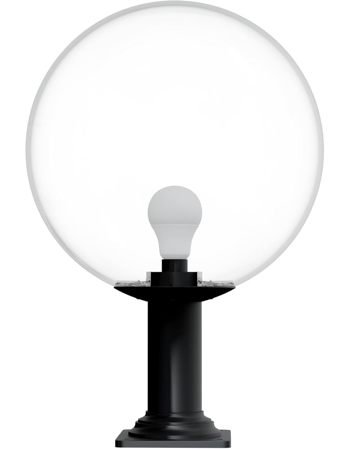 16" Globe Post Light Application with Stub Post Pier Mount