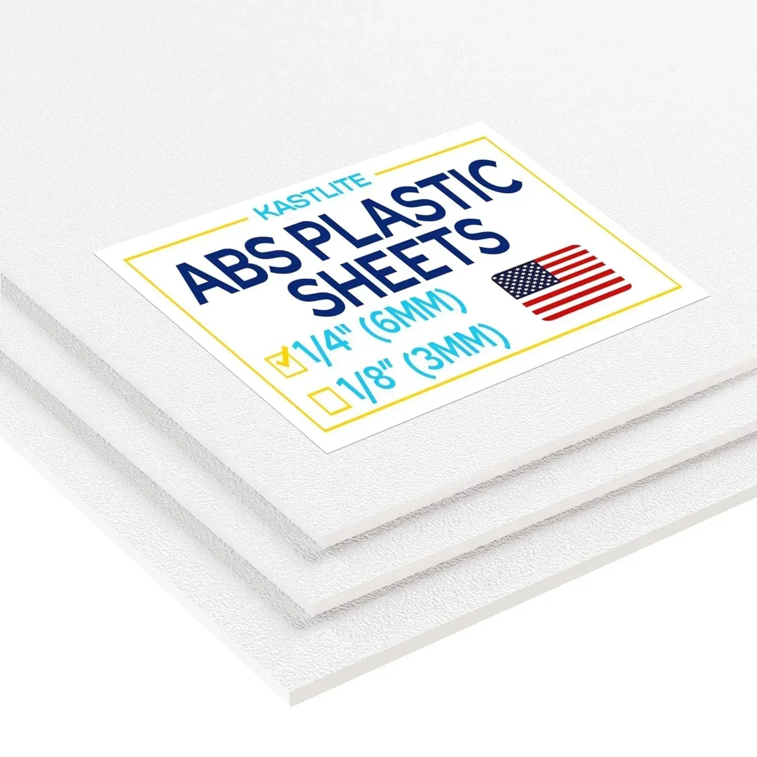 White ABS Board, Textured Front 1/4" Thick Plastic Sheet