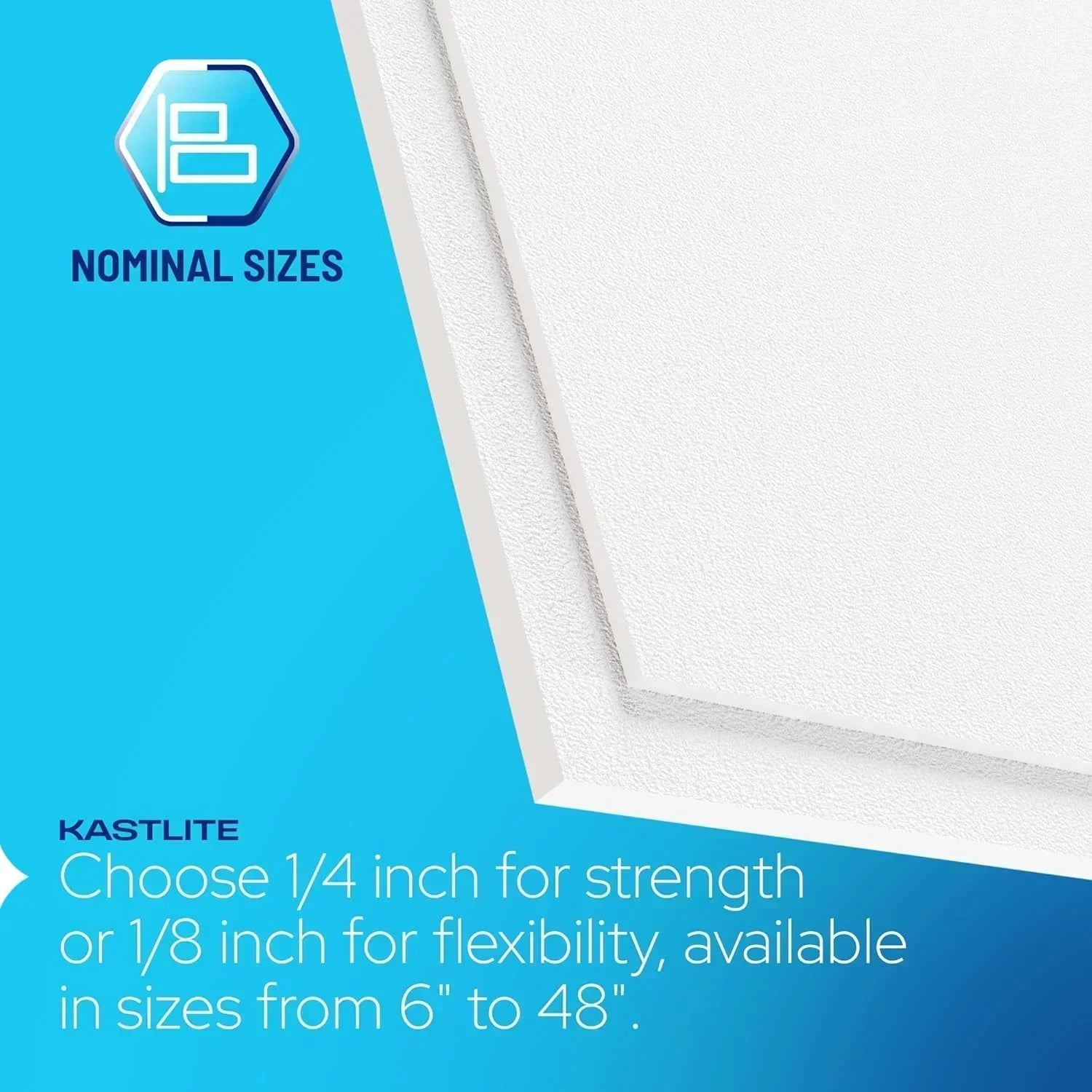 White ABS Board, Textured Front 1/4" Thick Plastic Sheet