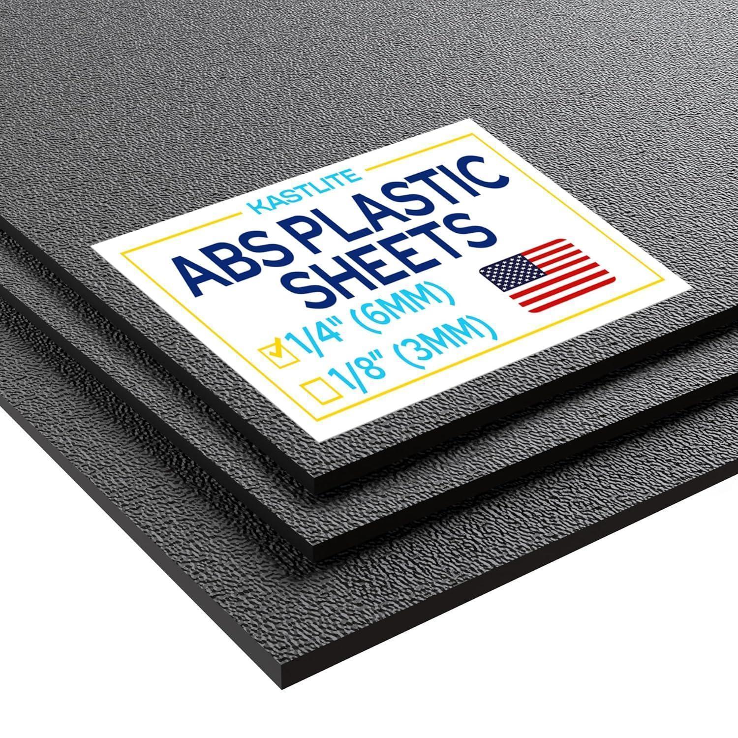 Black ABS Board, Textured Front 1/4" Thick Plastic Sheet