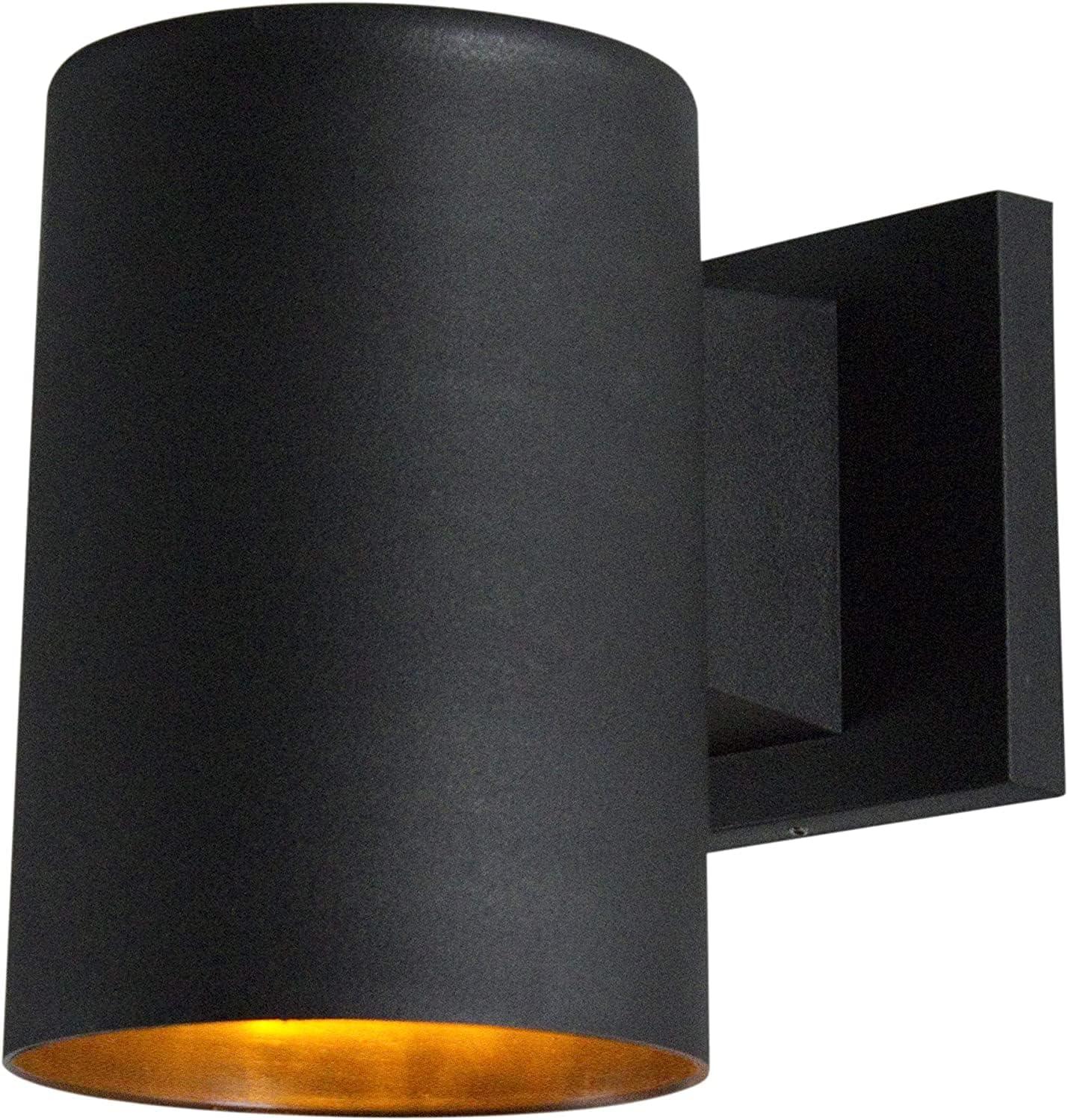Polycarbonate Turtle Light Wall Sconce - Outdoor Cylindrical Light Fixture with Turtle Friendly Amber LED Lamp