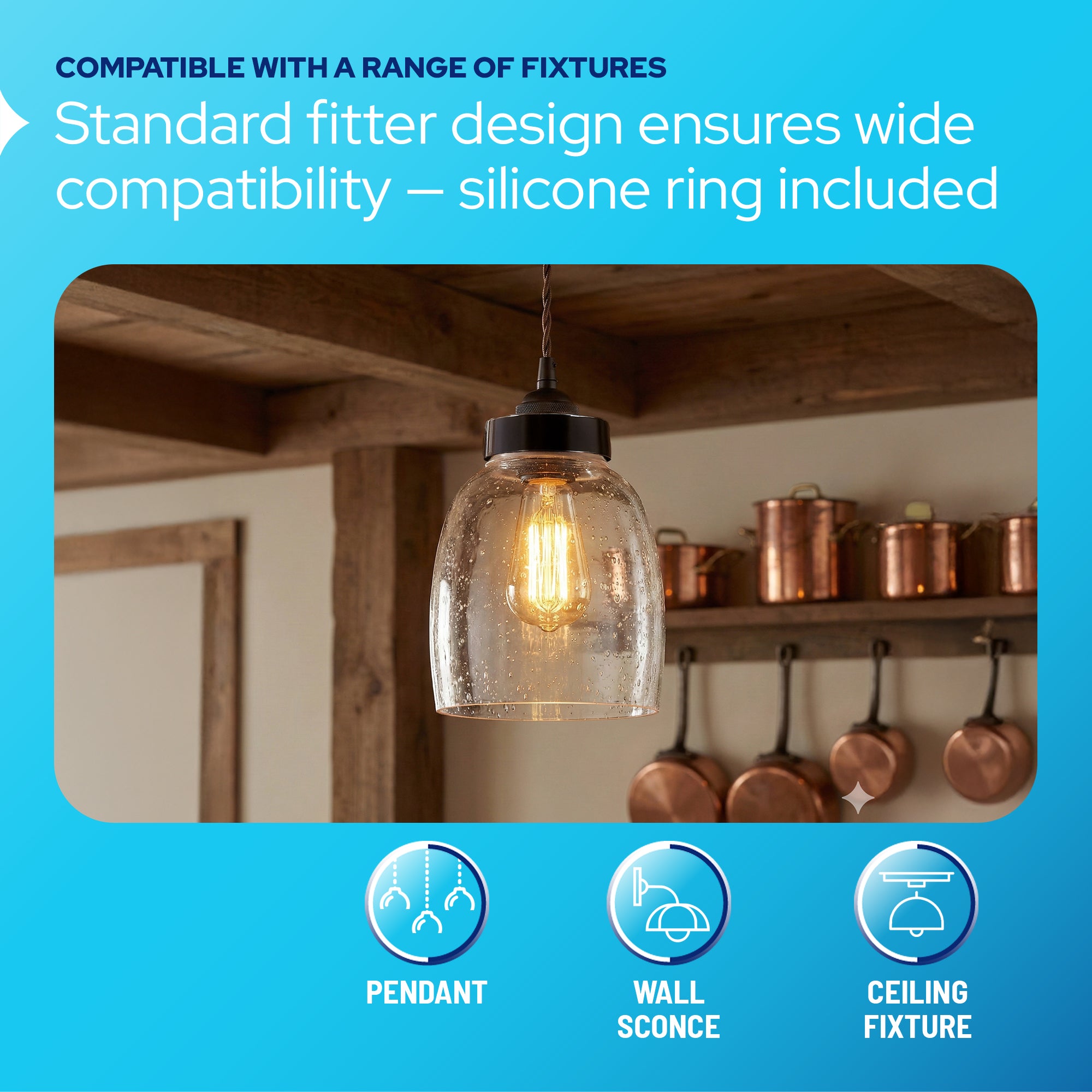 Clear Seeded Glass Shade Replacement