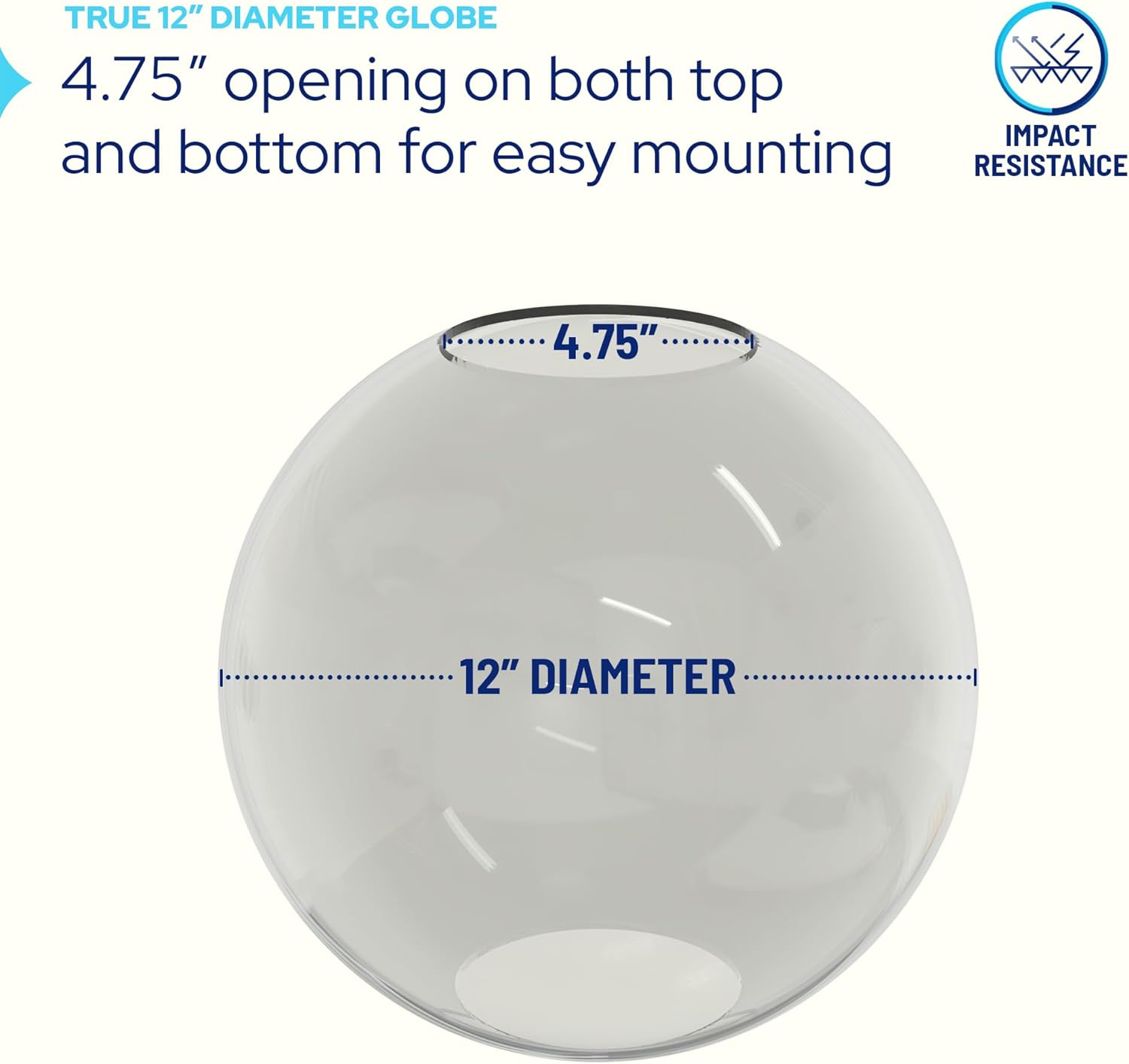 12" Acrylic Globe Pendant Light Fixture