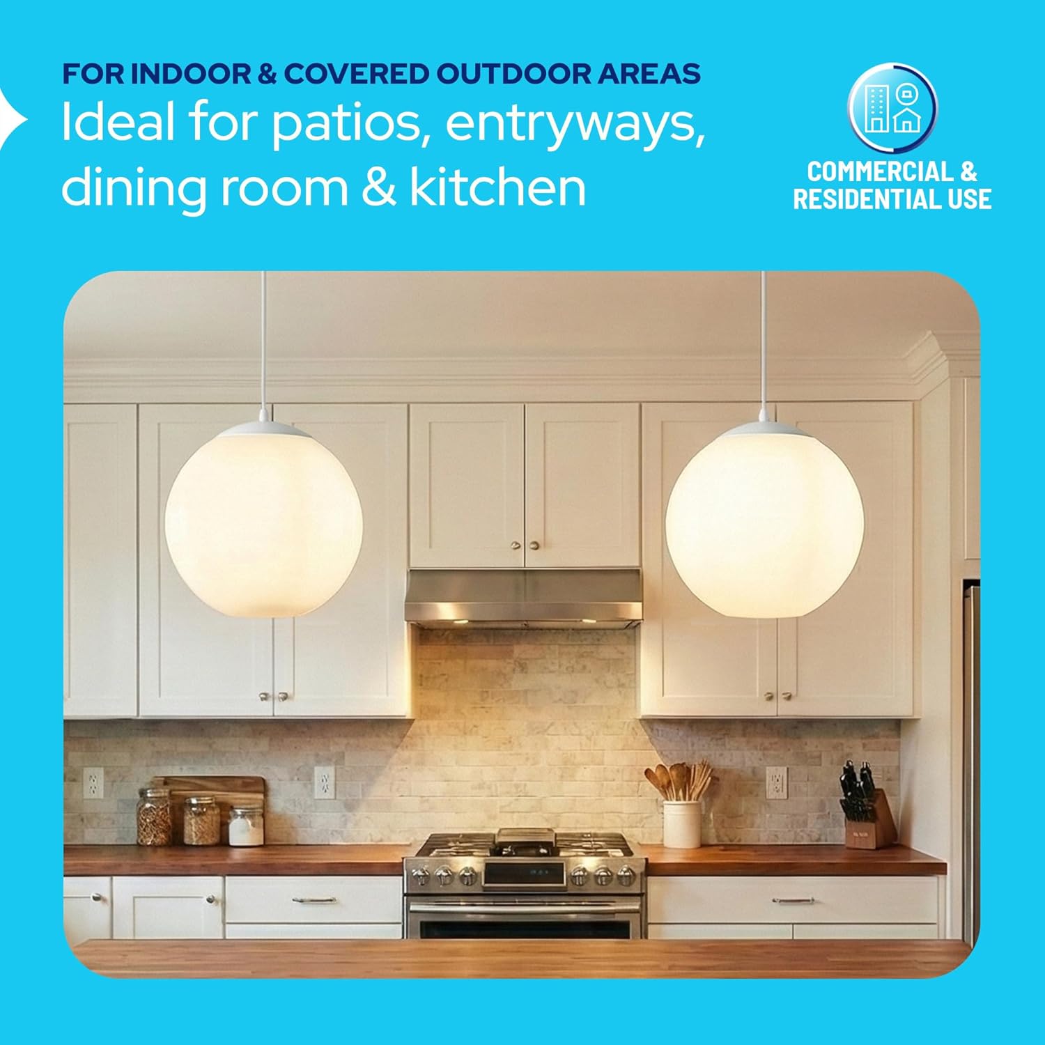 12" Acrylic Globe Pendant Light Fixture