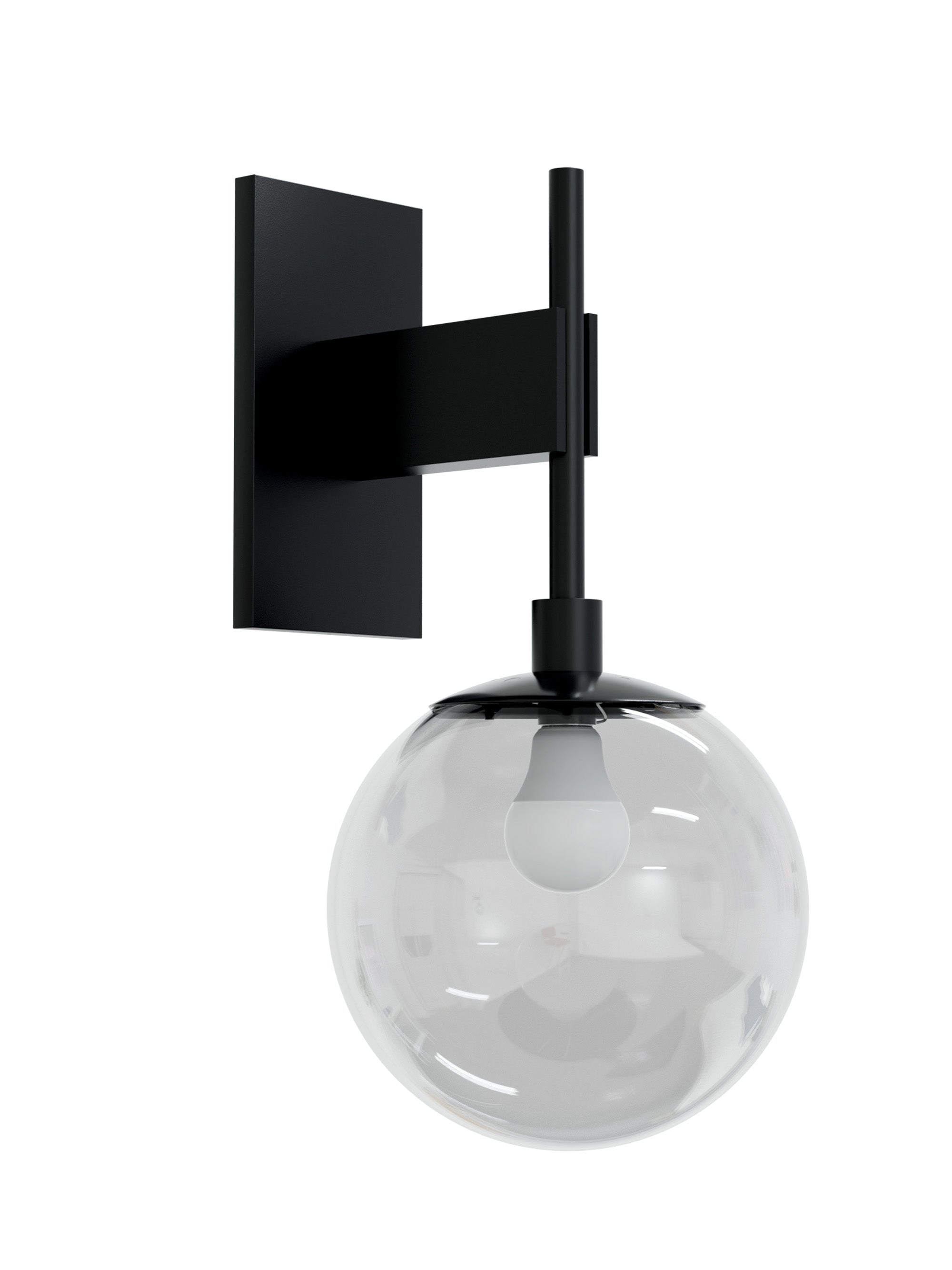 8" White Globe Wall Mounted Lamp