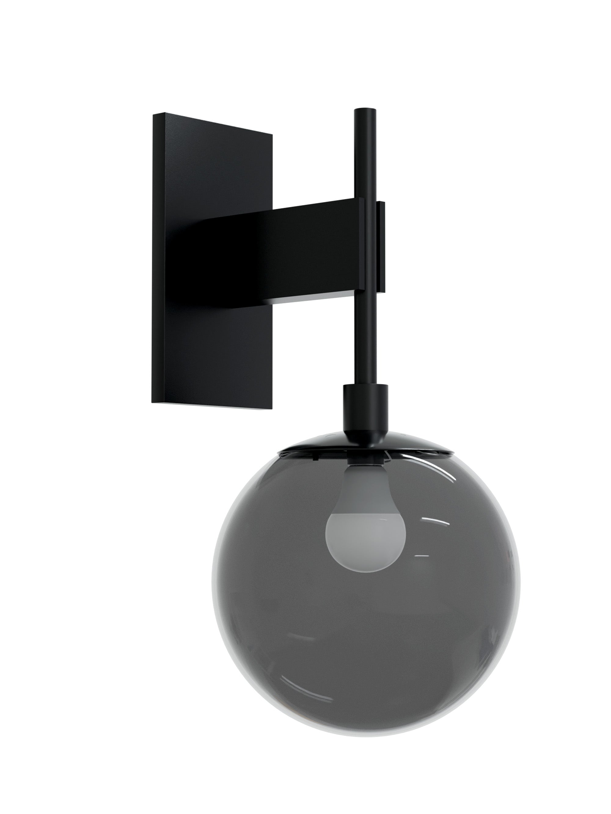 8" White Globe Wall Mounted Lamp