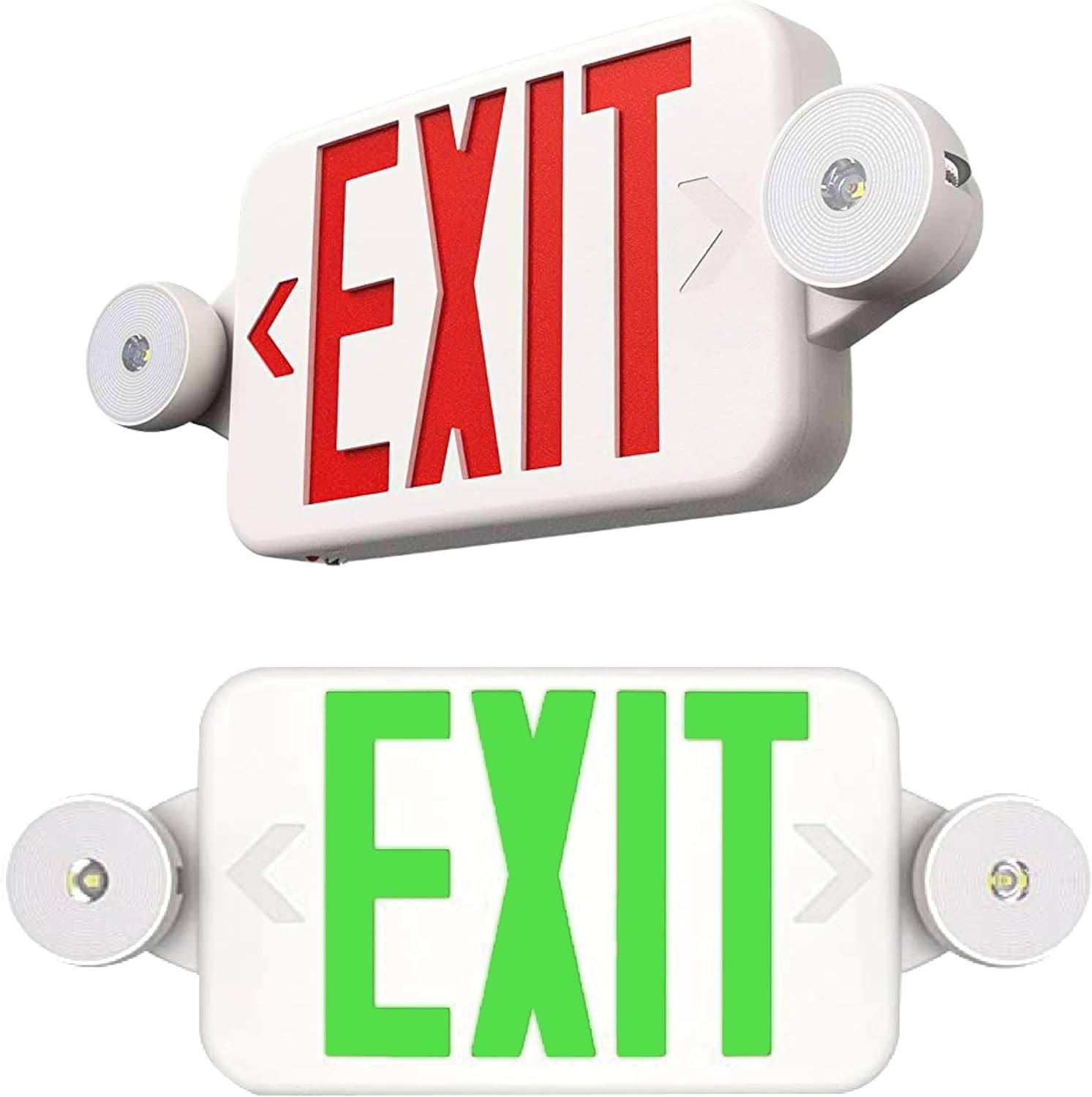 KastLite LED Bi-Color Emergency Exit Sign Combo with 2 LED Lamps