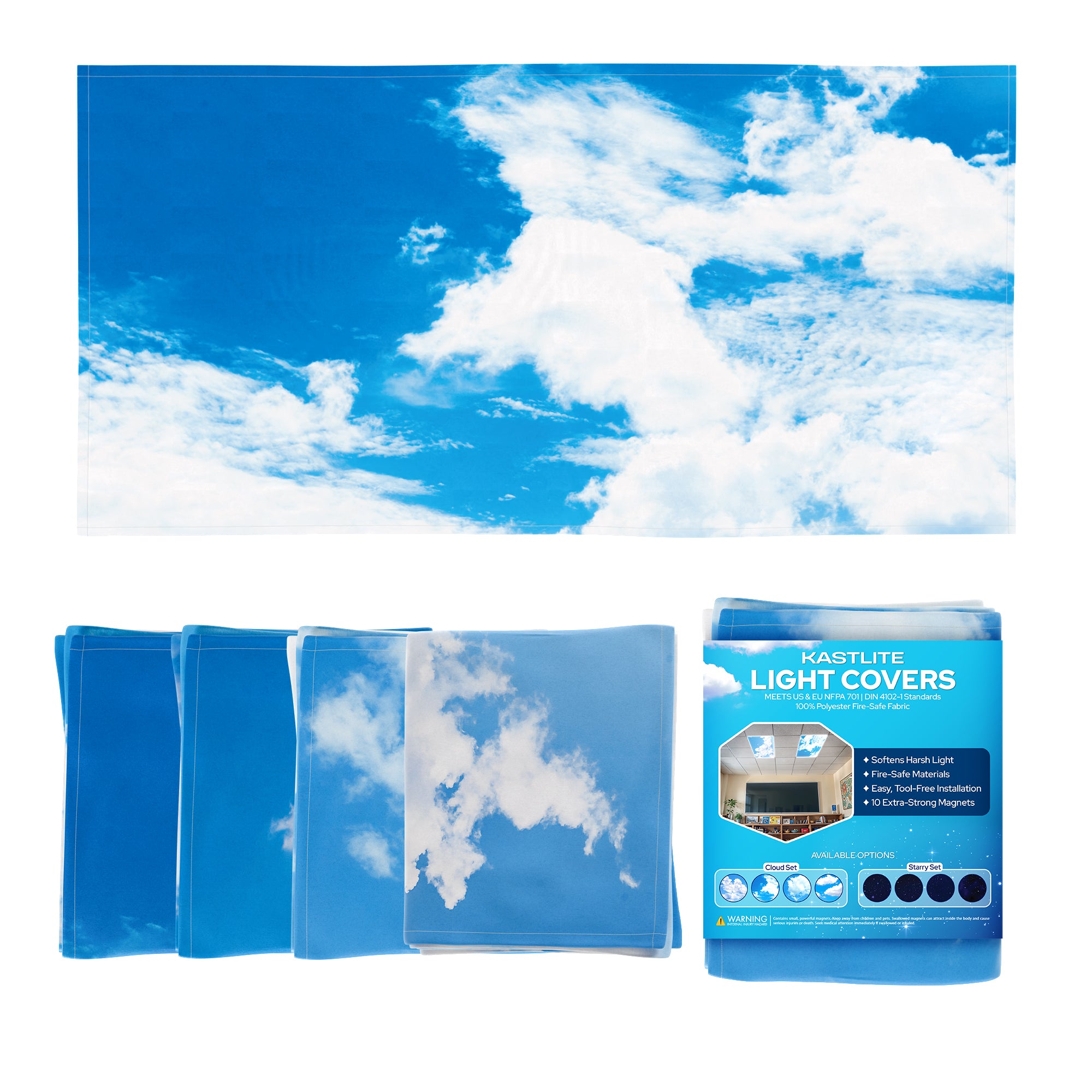 KastLite 4-Pack Fluorescent Light Covers for Ceiling Lights