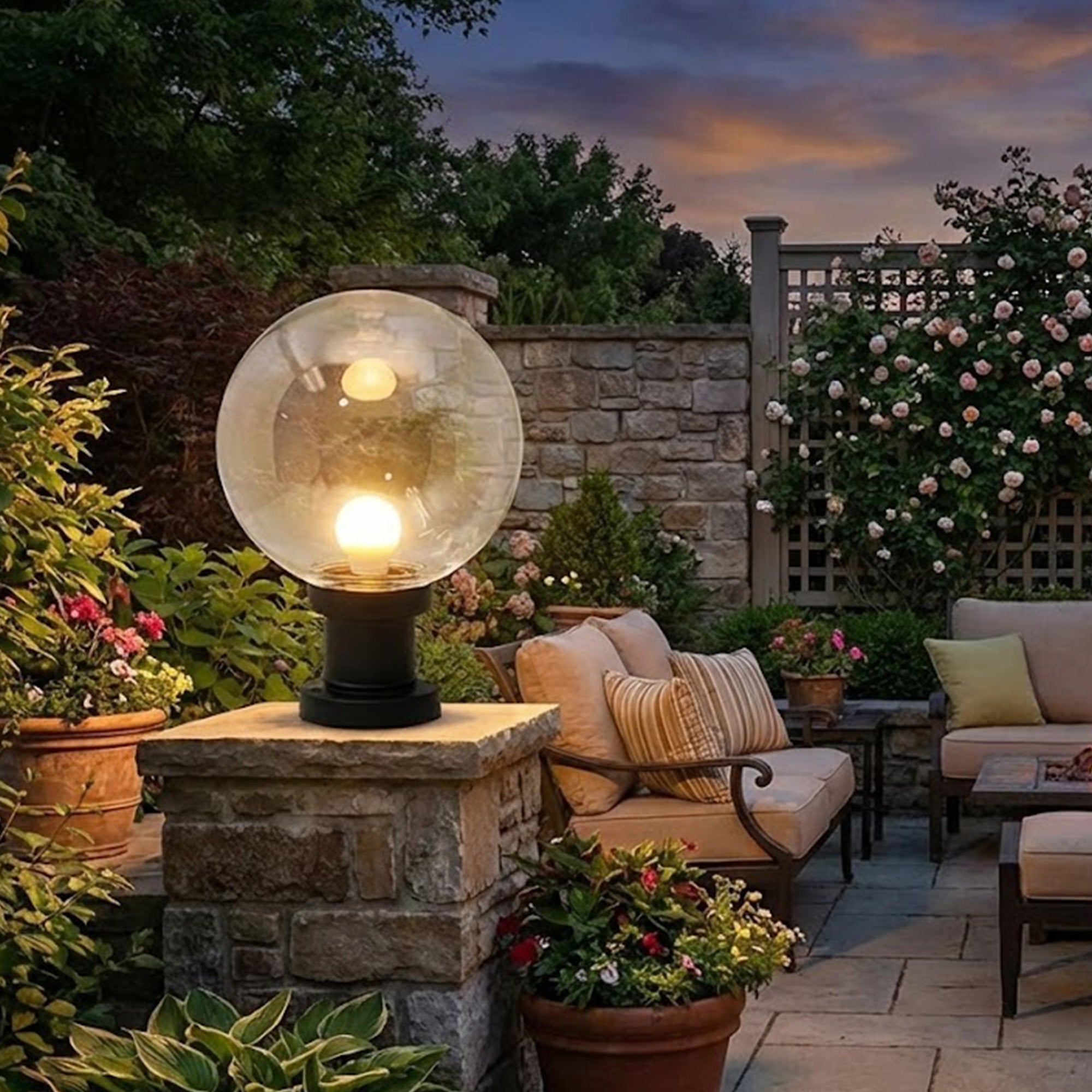 What materials last longest for outdoor lighting globes?