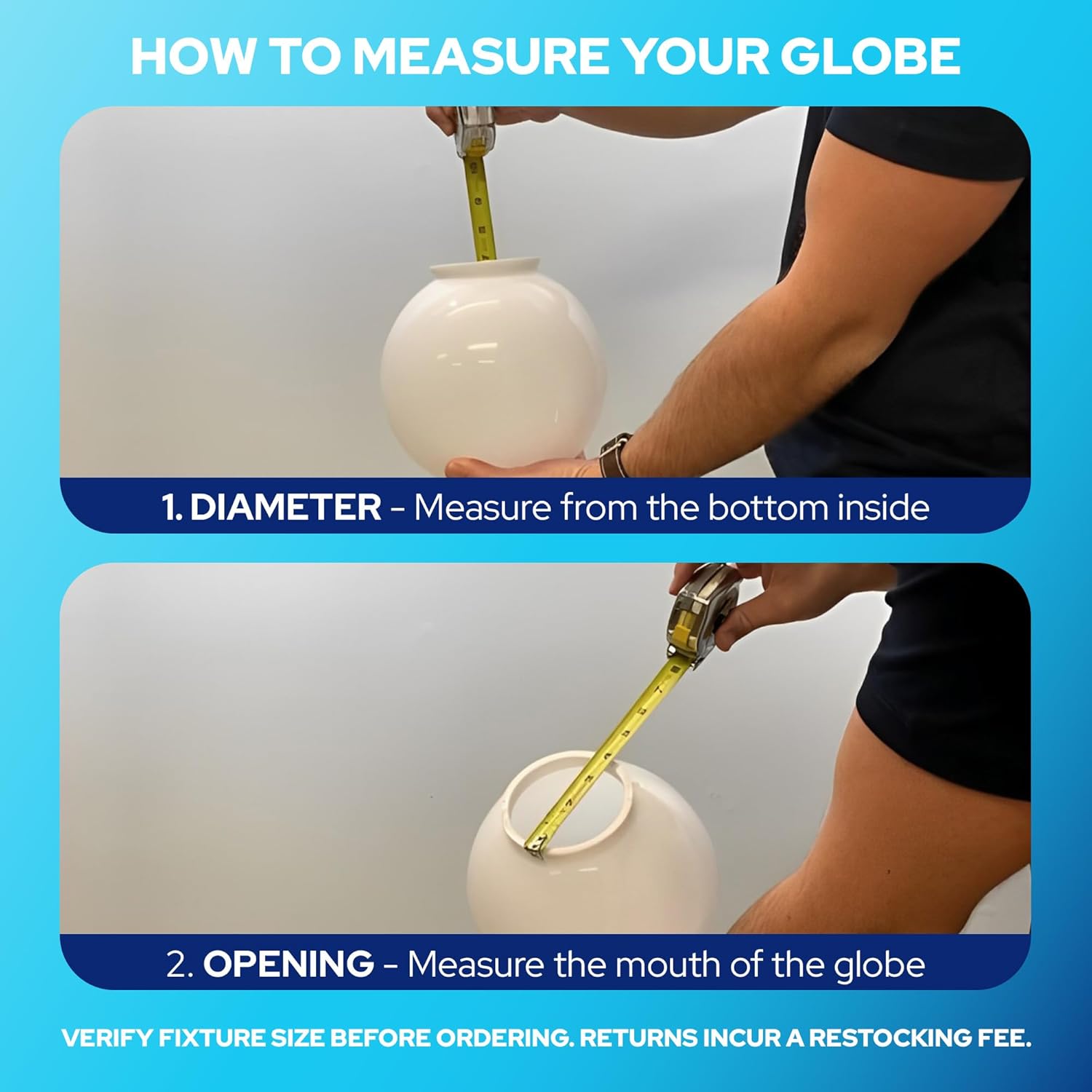 6" Globe with 2.81" Neckless Opening installed on lamp post fixture
