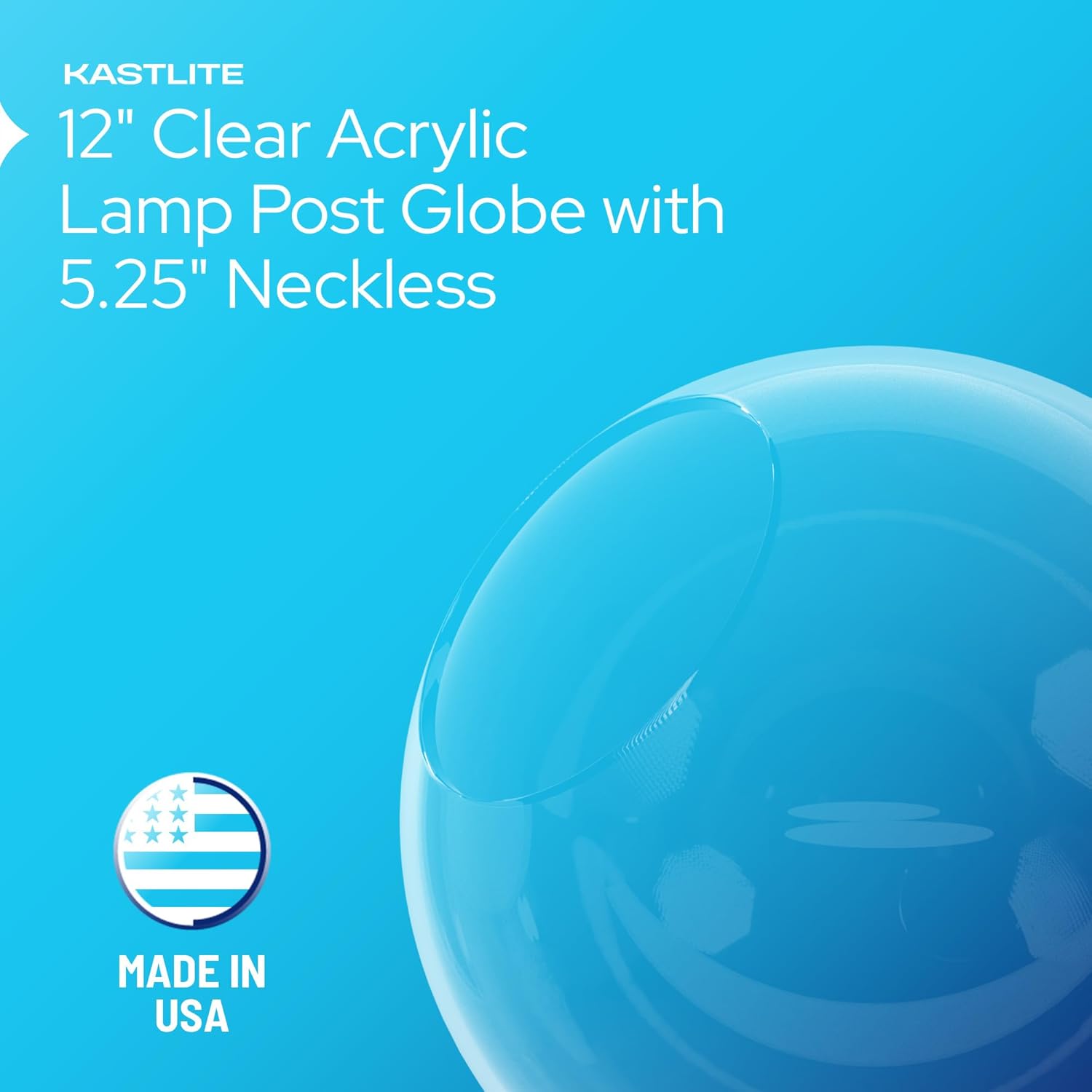 12" Globe with 5.25" Neckless Opening installed on lamp post fixture