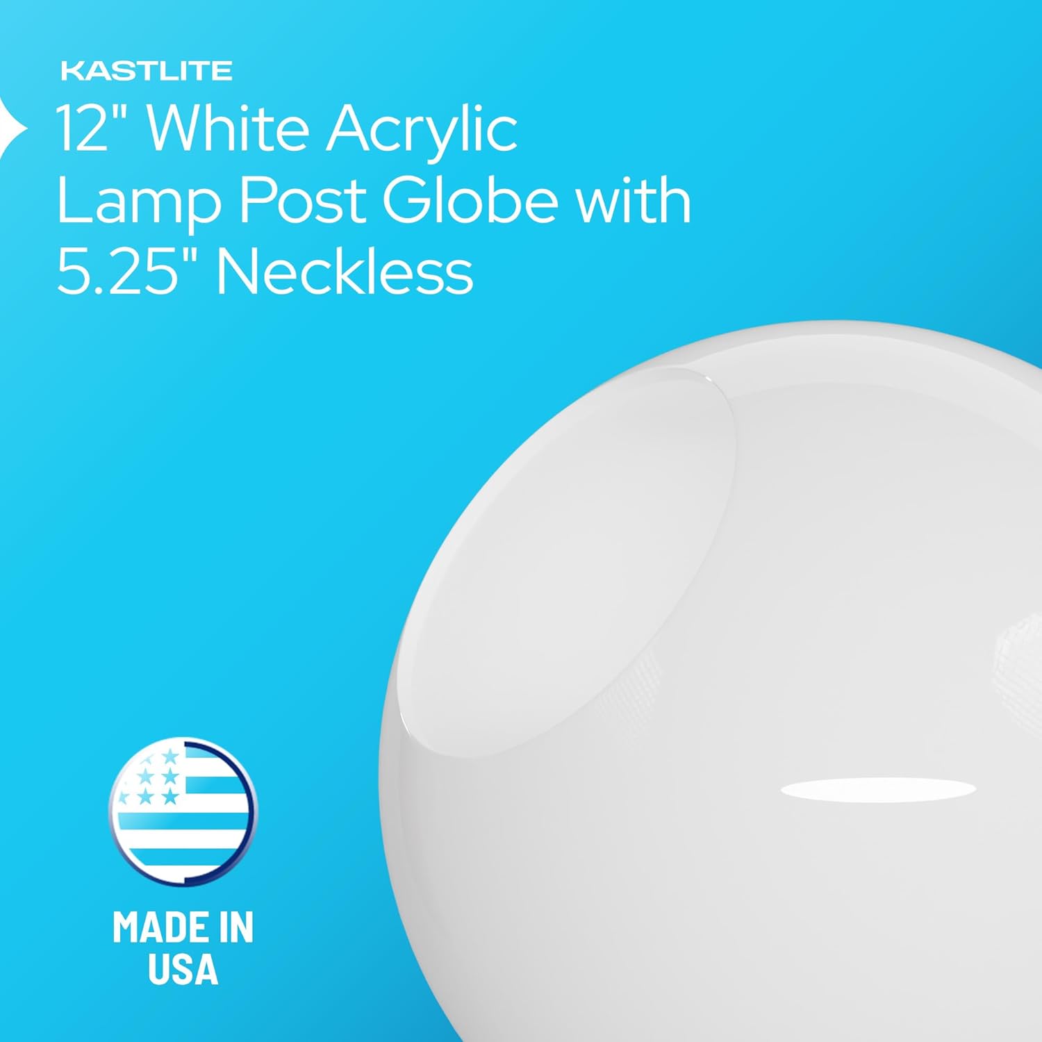 12" Globe with 5.25" Neckless Opening installed on lamp post fixture