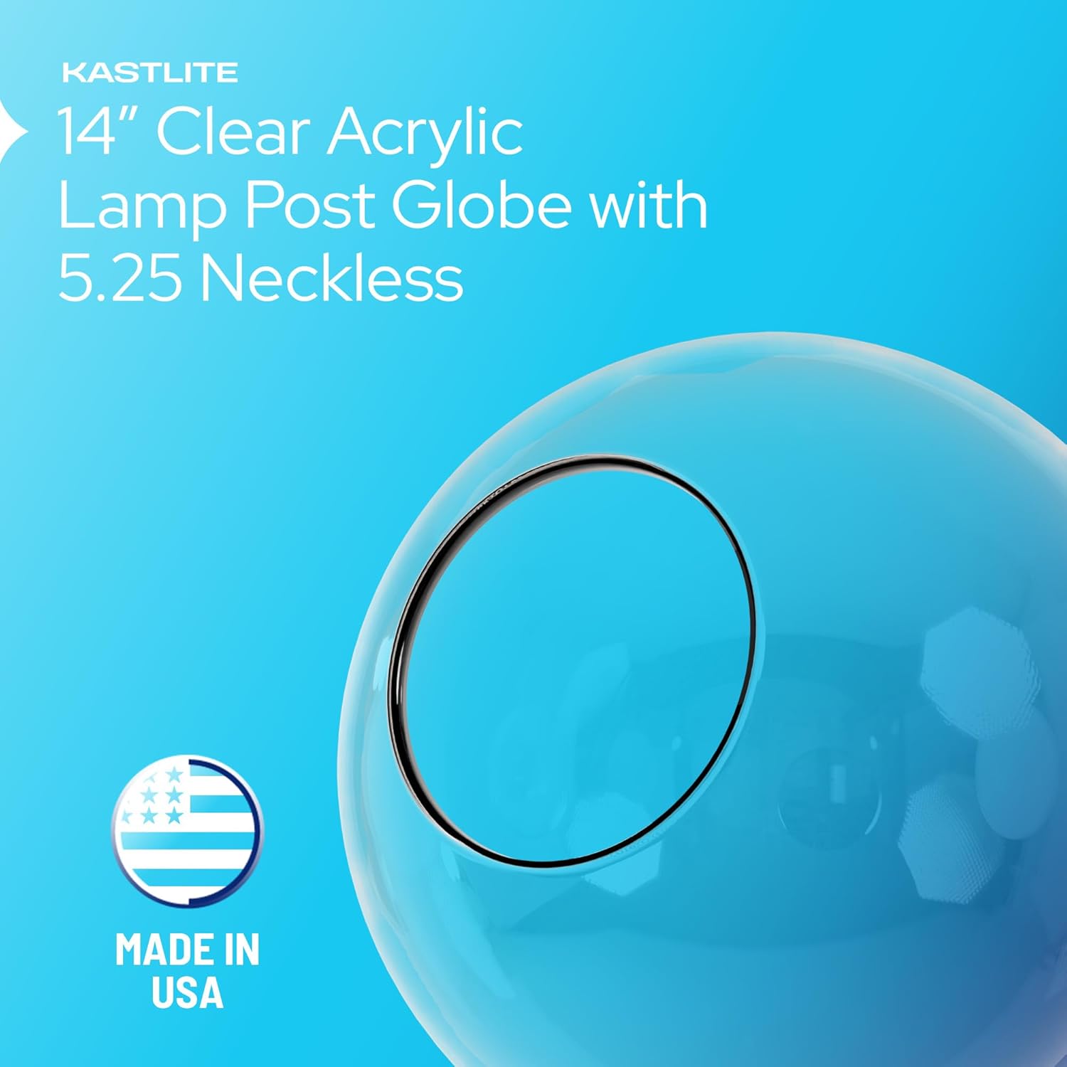 14" Globe with 5.25" Neckless Opening
