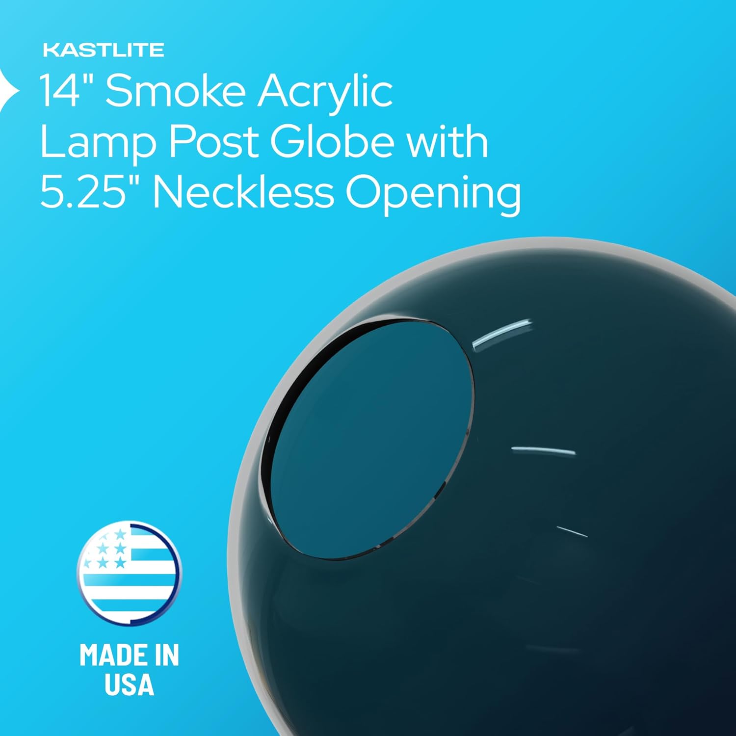 14" Globe with 5.25" Neckless Opening