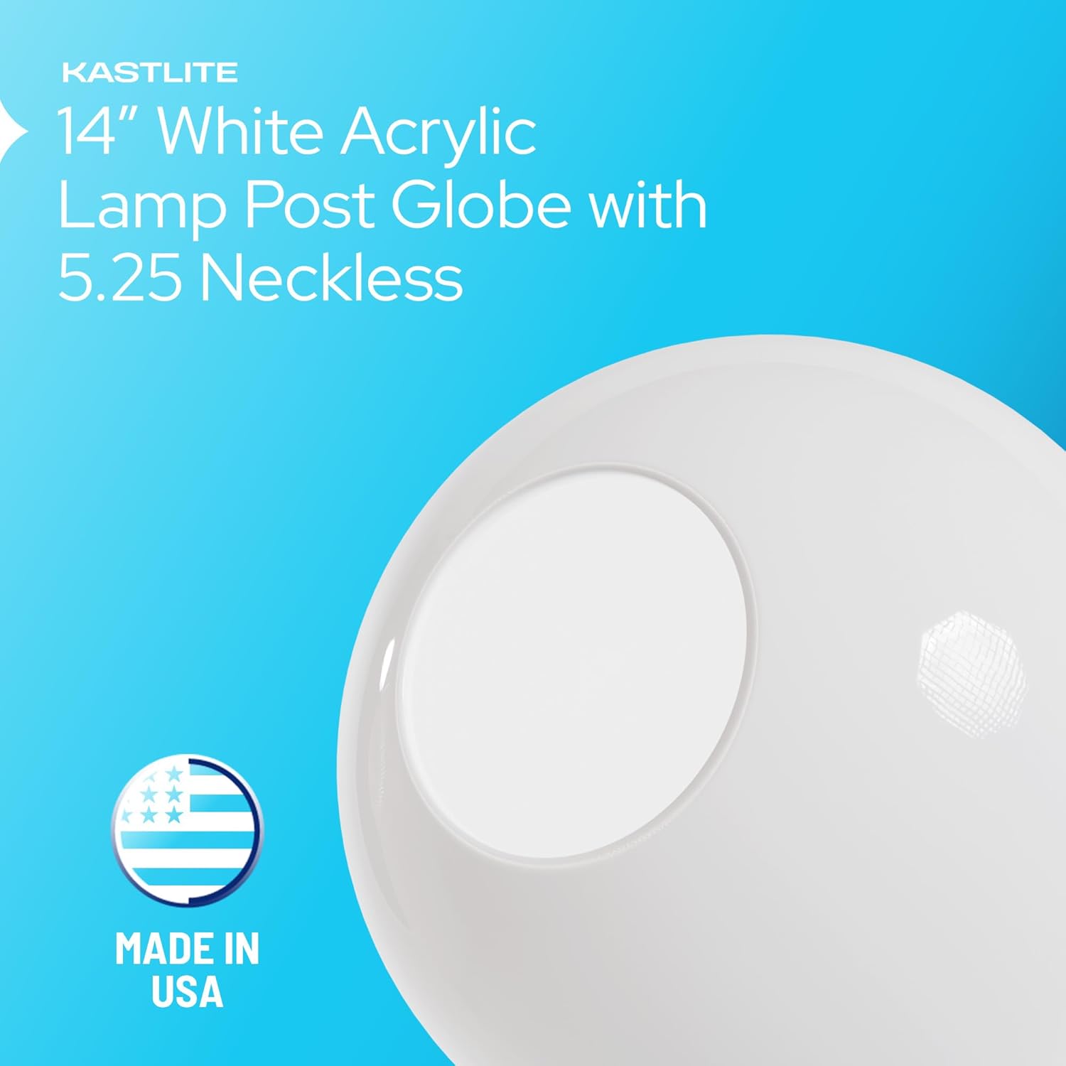14" Globe with 5.25" Neckless Opening