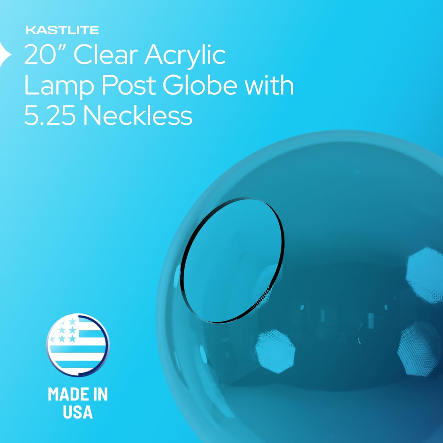 20" Globe with 5.25" Neckless Opening