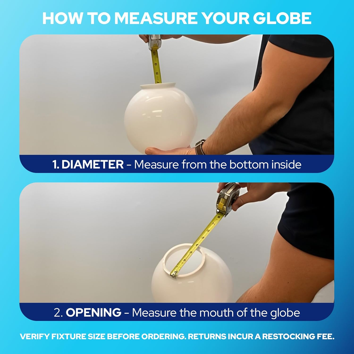 20" Globe with 8" Fitter Neck