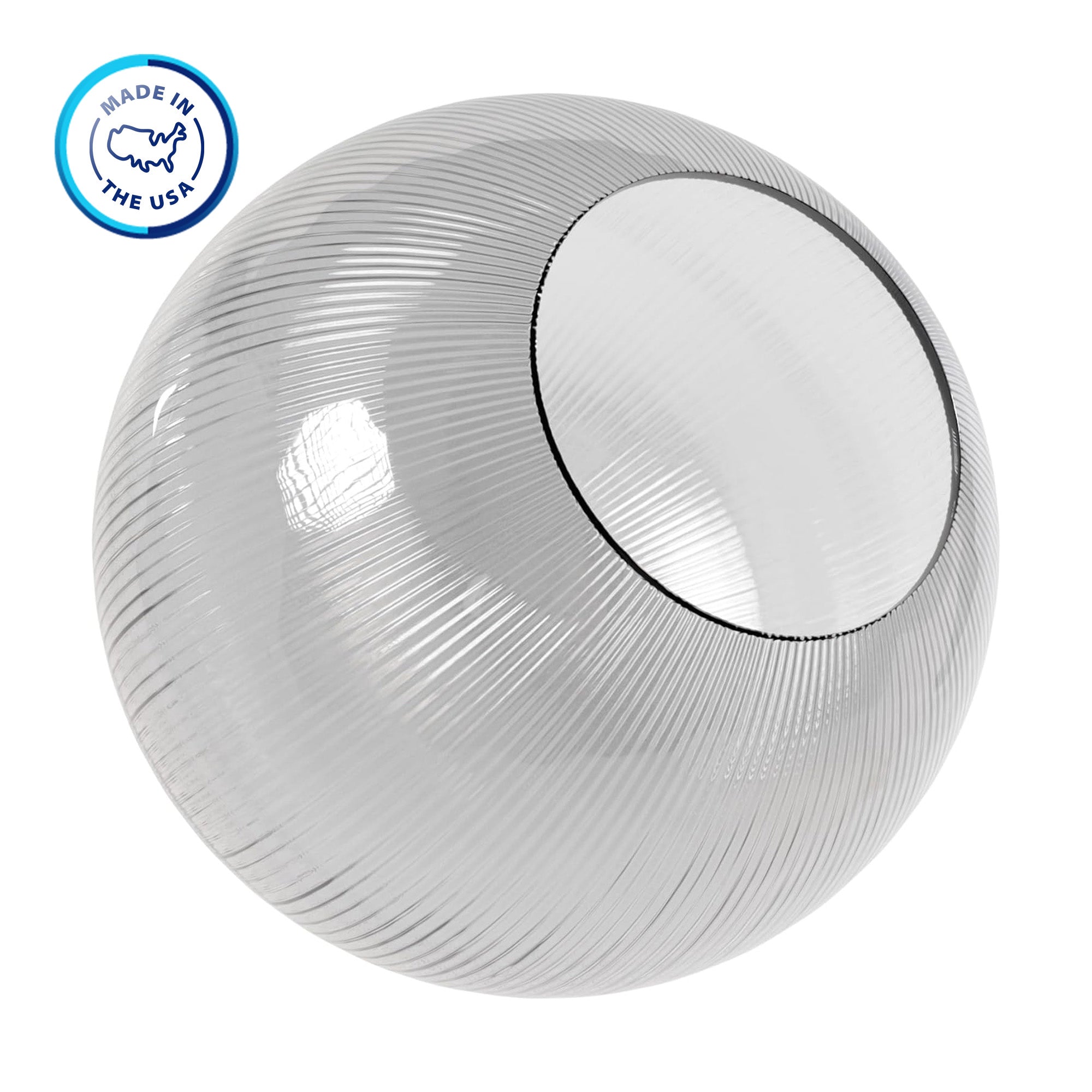 Clear glass globe light fixture 'made in the usa'