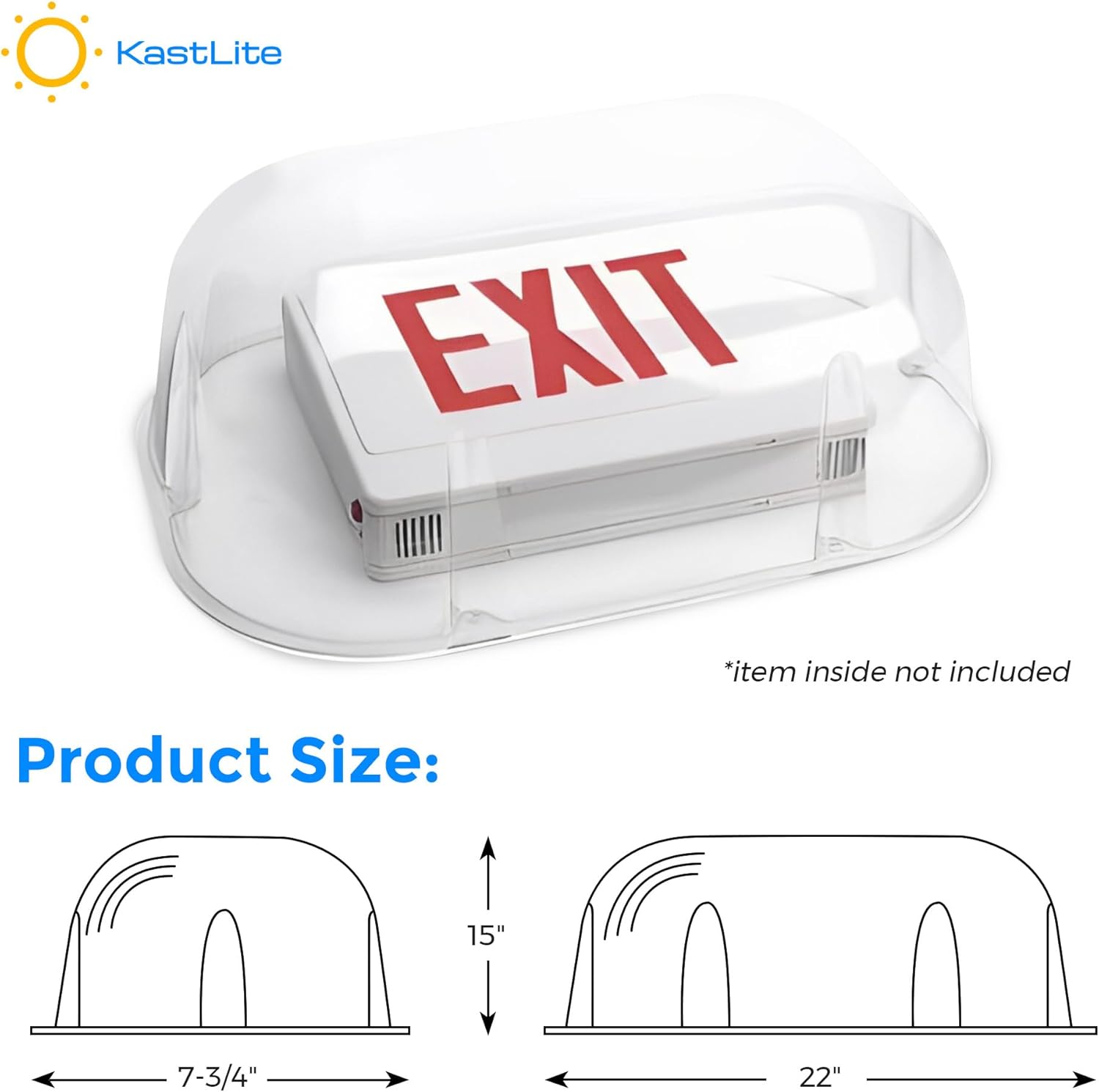 KastLite Clear Polycarbonate Emergency Exit Sign Cage