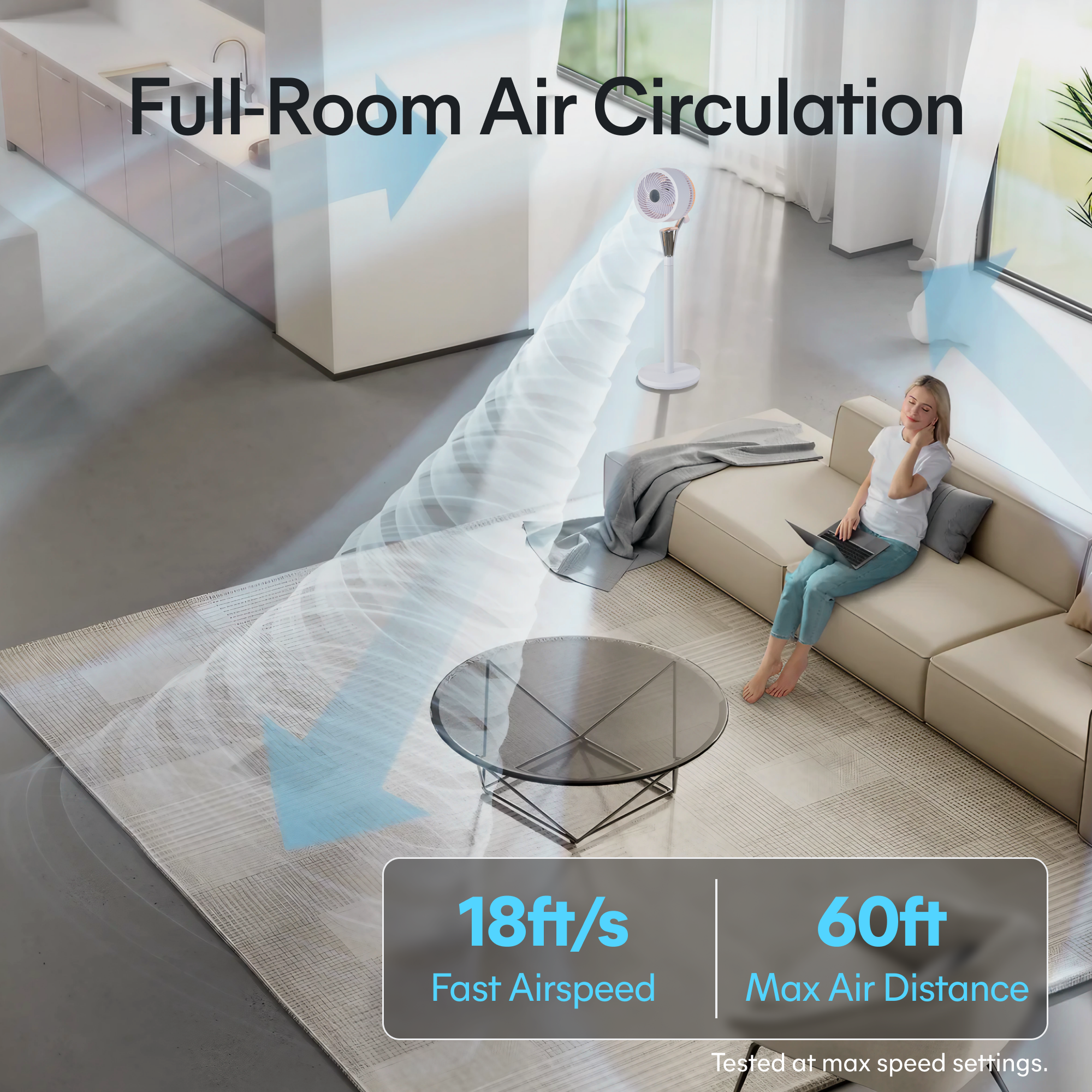 AirGlow Fan Lamp Cool Illuminate Matte White and Nickel